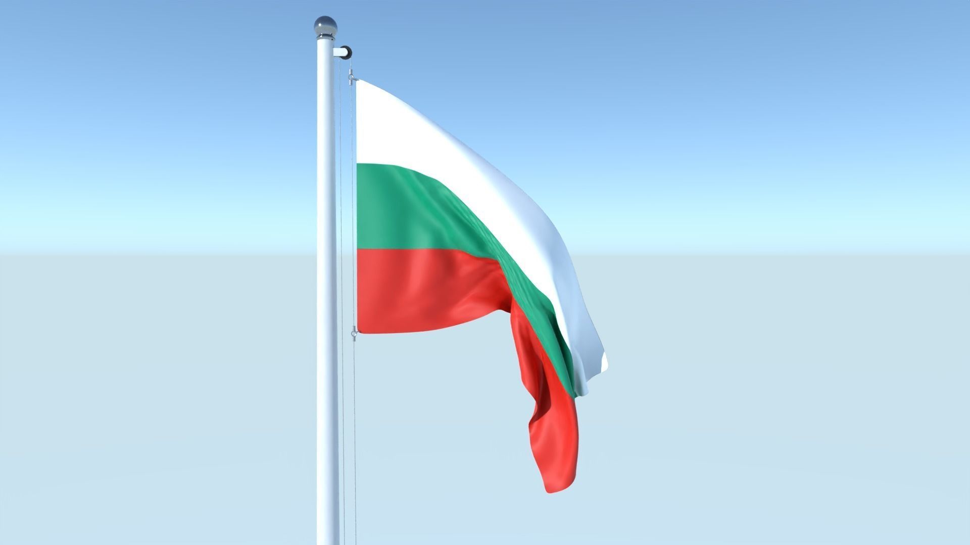 Animated Flag of Bulgaria Low-poly 3D model_2
