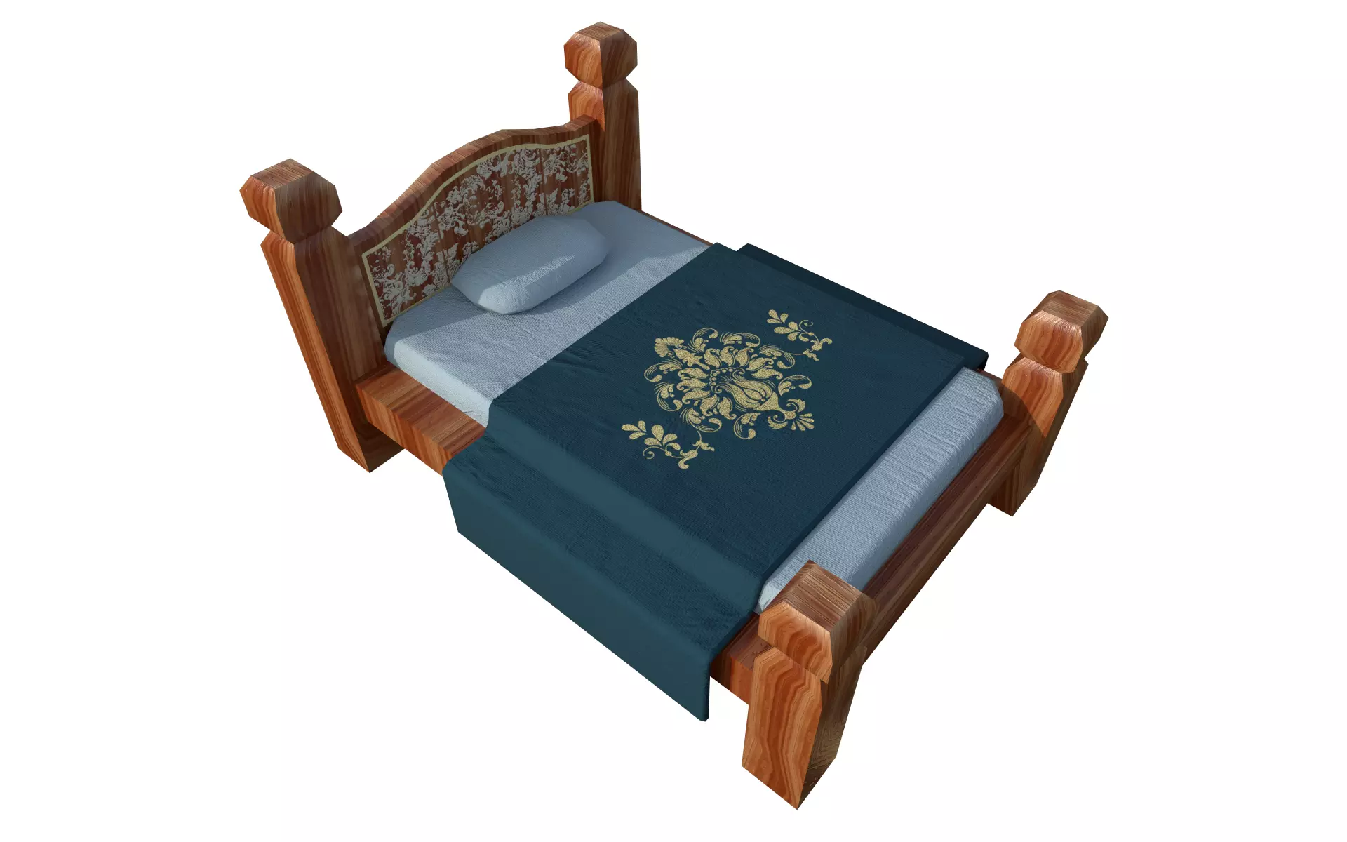 Bed sleep Low-poly 3D model