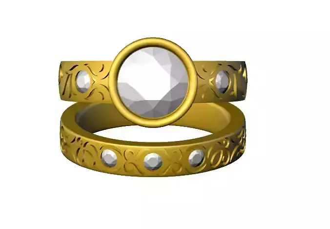 078 - Antique Ladies Ring with Band