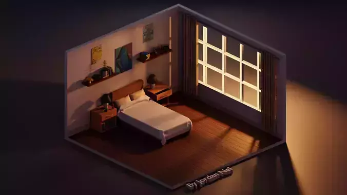 Stylized Bedroom 3D model