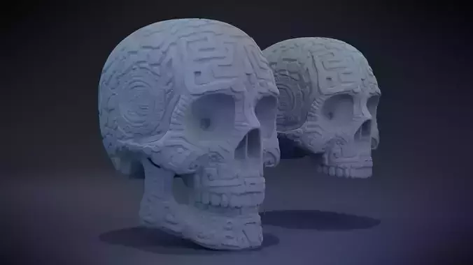 Aztec Skull version 1 3D print model