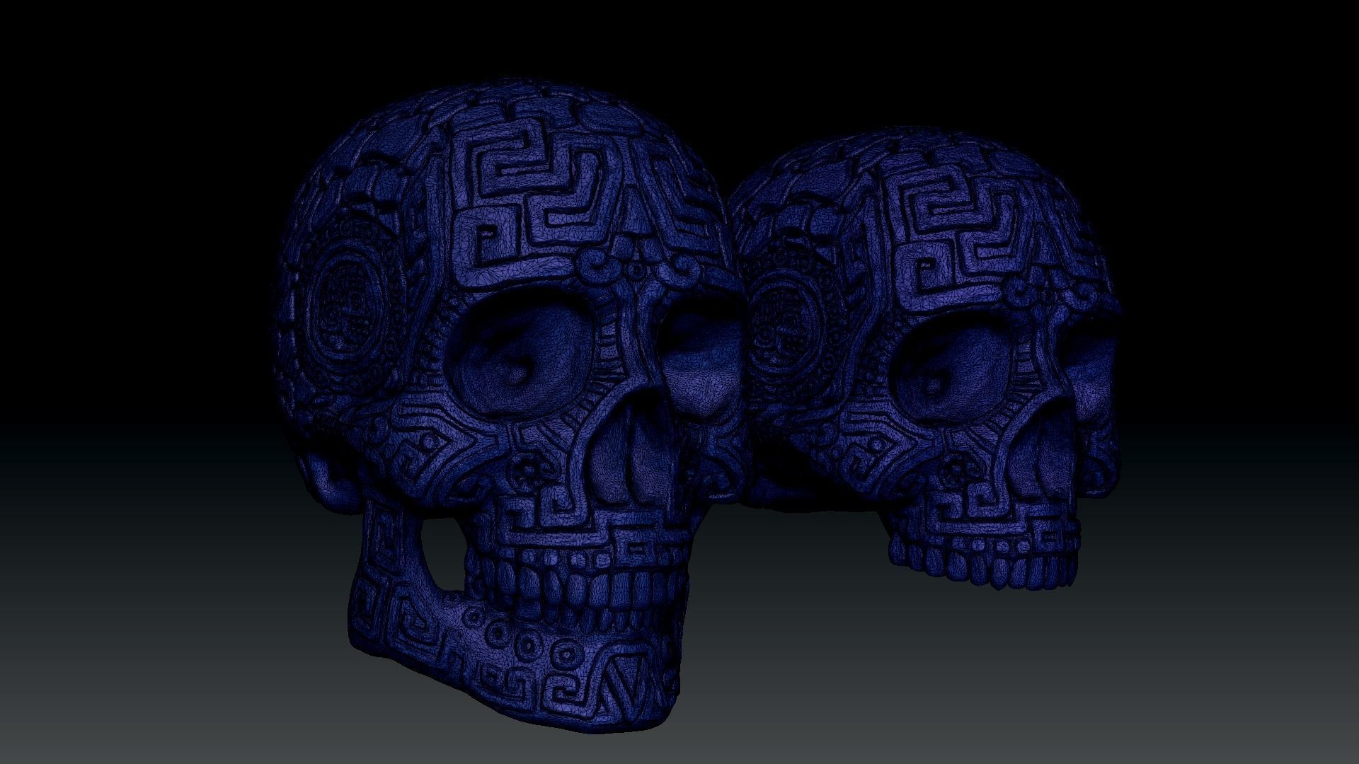 Aztec Skull version 1 3D print model_7
