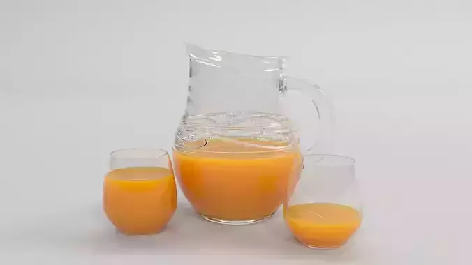 Jug and glasses with orange juice