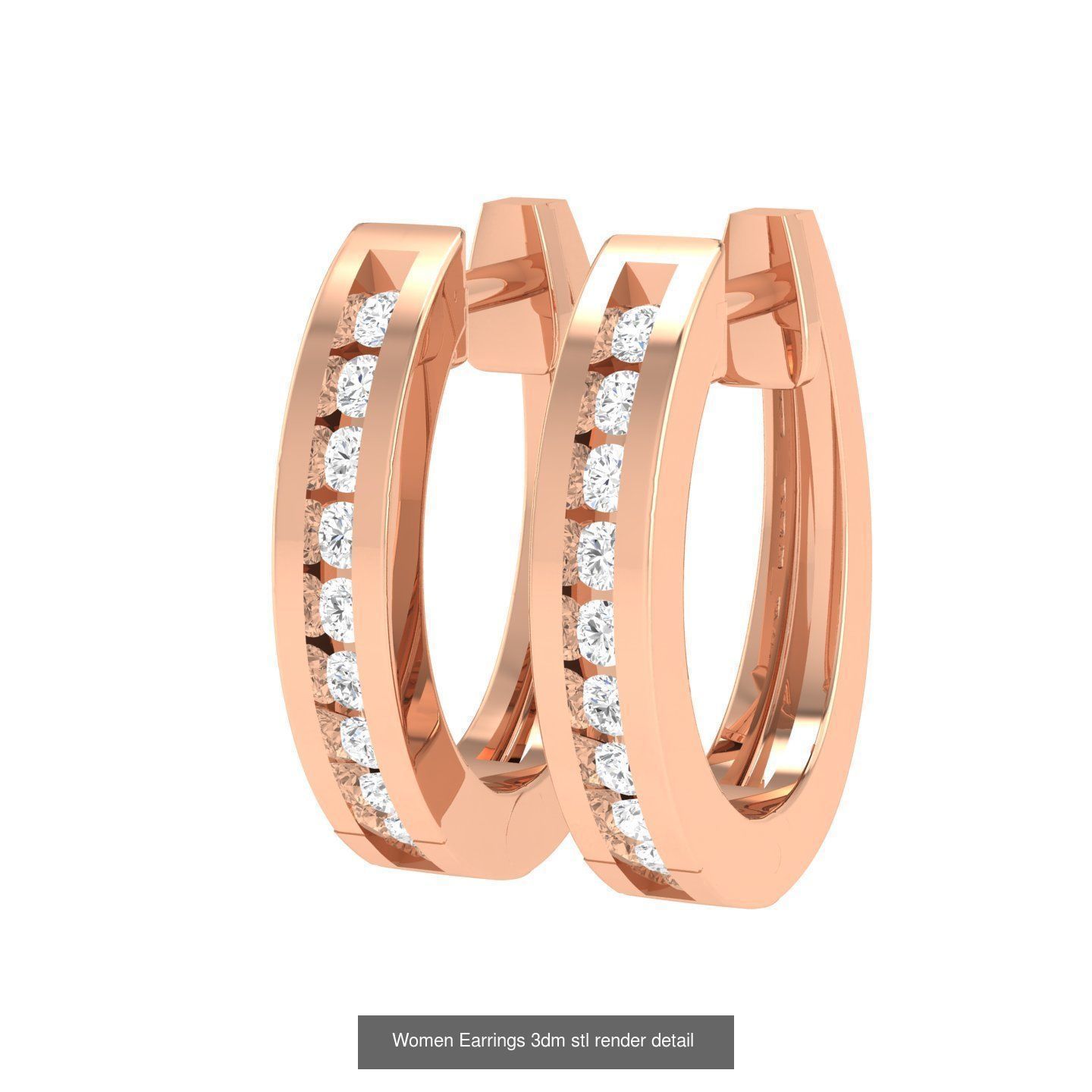 432 Diamond Earrings jcd 3dm stl renders details 3D Model Collection_225