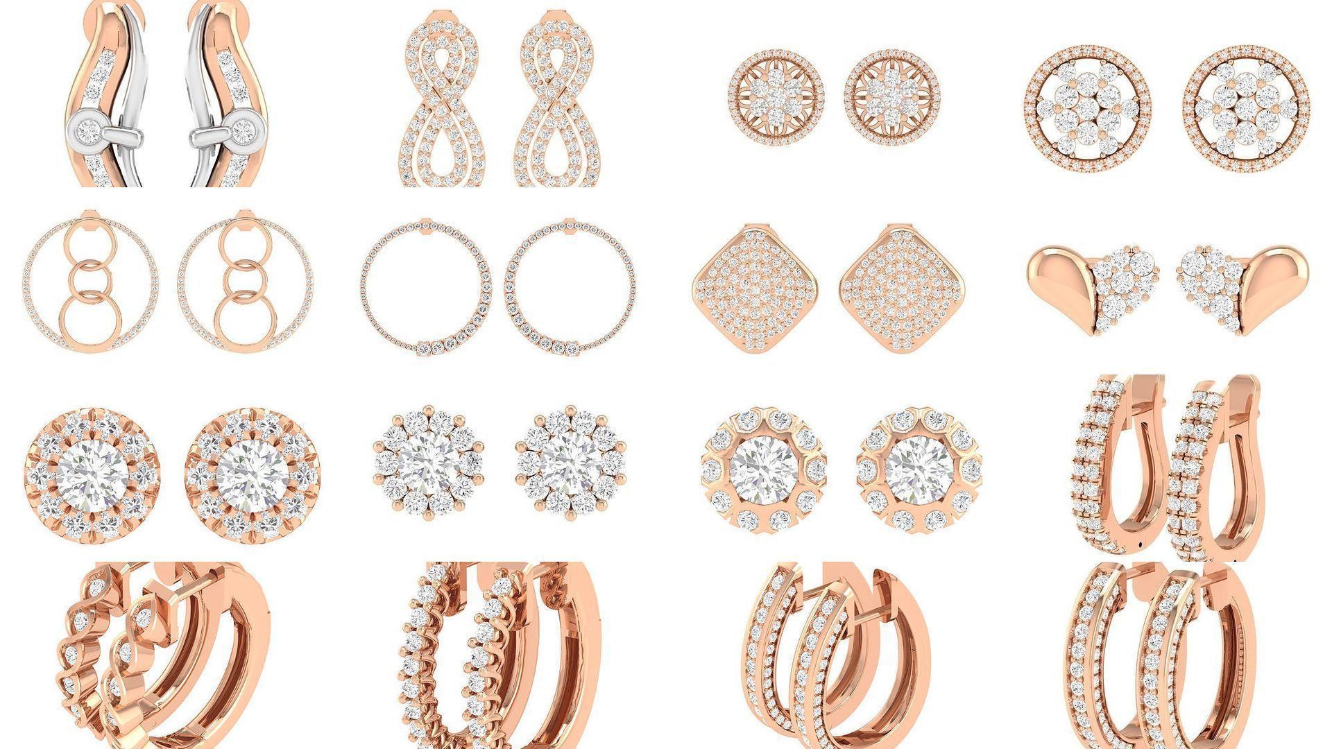 432 Diamond Earrings jcd 3dm stl renders details 3D Model Collection_142