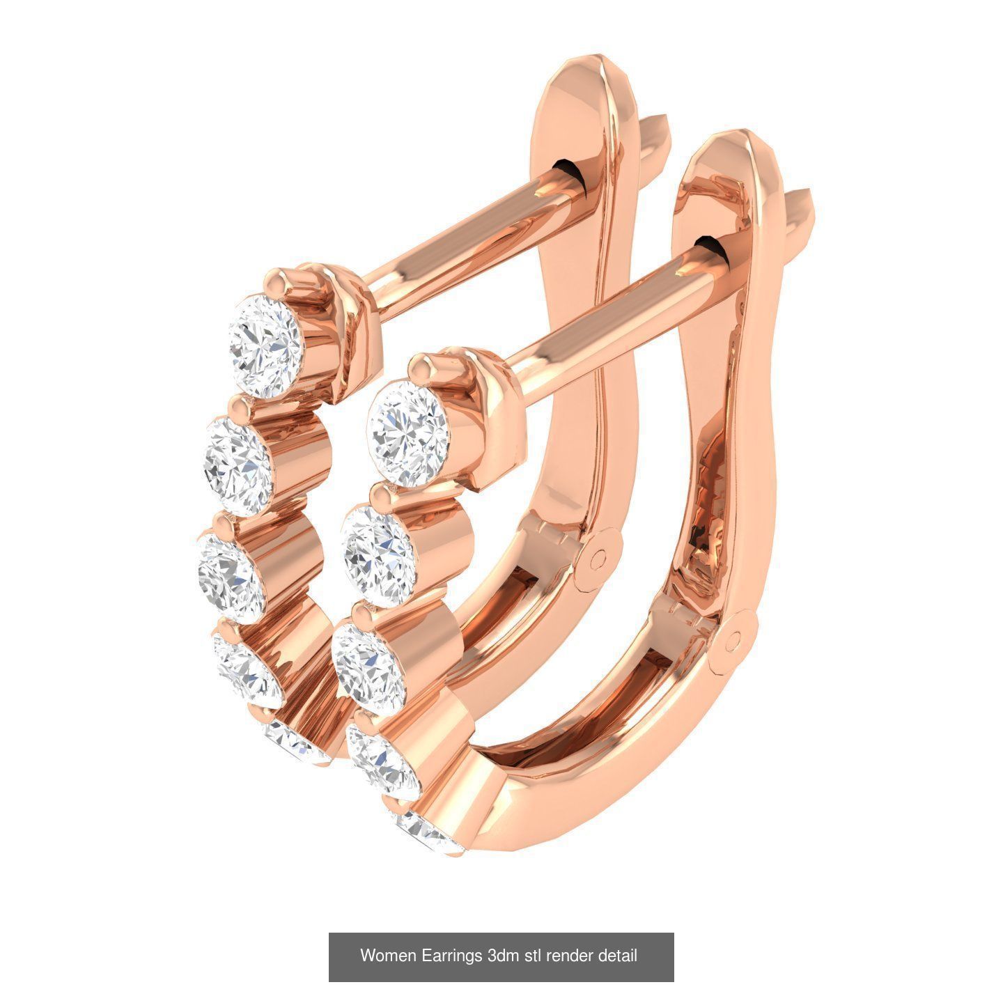 432 Diamond Earrings jcd 3dm stl renders details 3D Model Collection_229