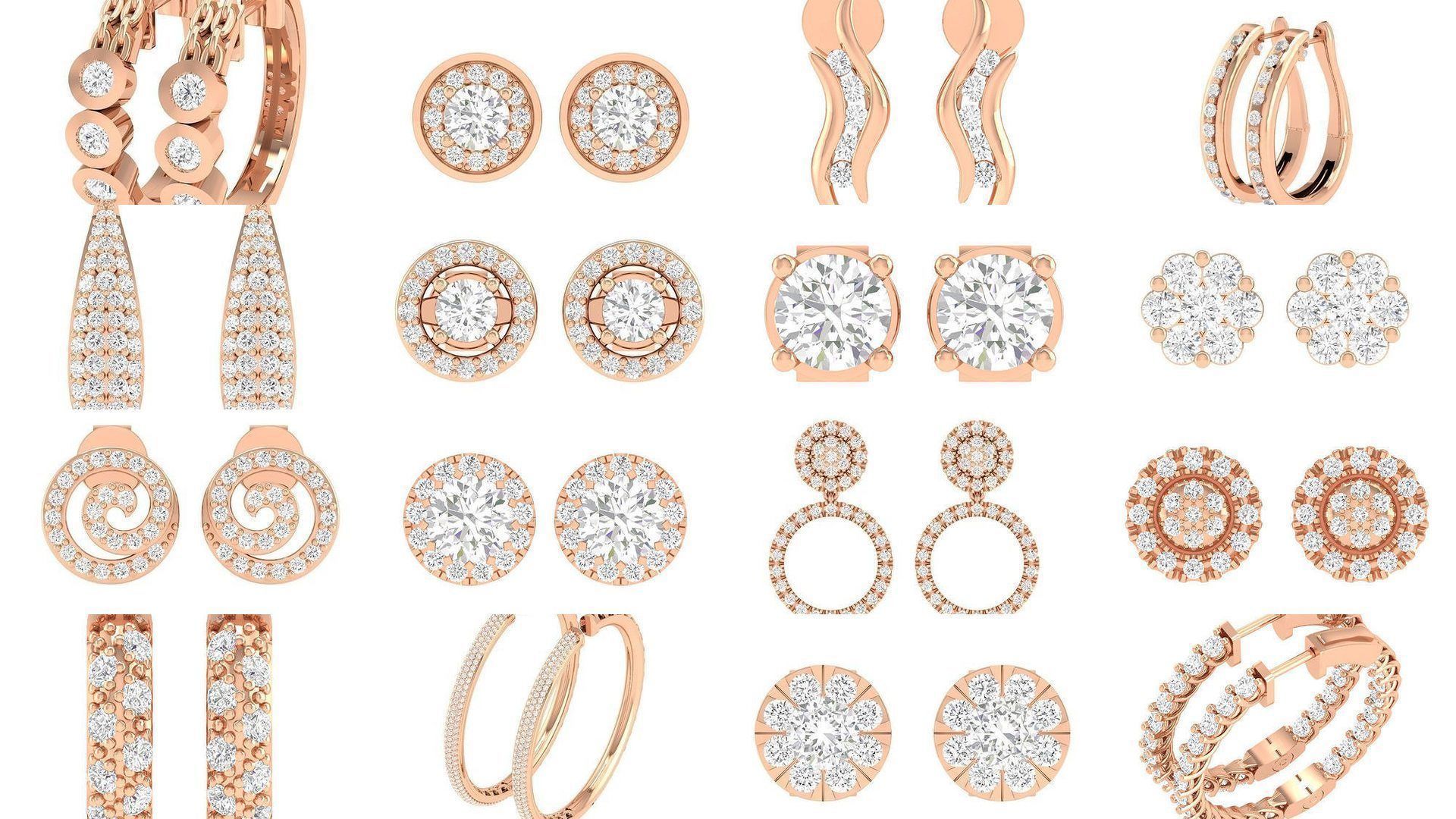 432 Diamond Earrings jcd 3dm stl renders details 3D Model Collection_123