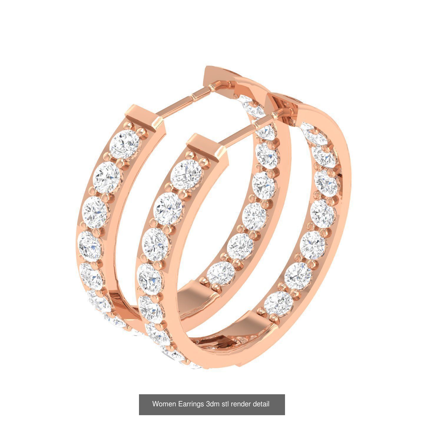 432 Diamond Earrings jcd 3dm stl renders details 3D Model Collection_235