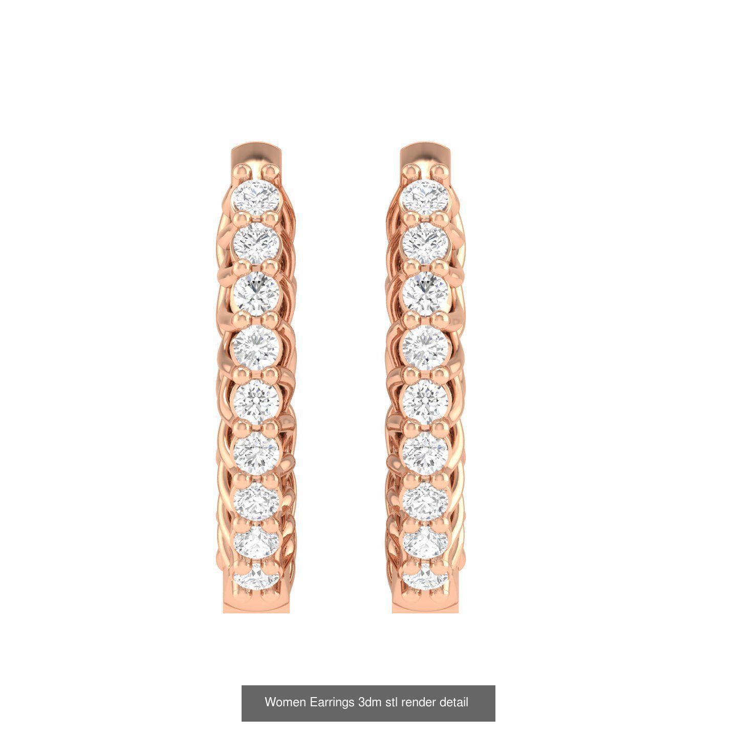 432 Diamond Earrings jcd 3dm stl renders details 3D Model Collection_200