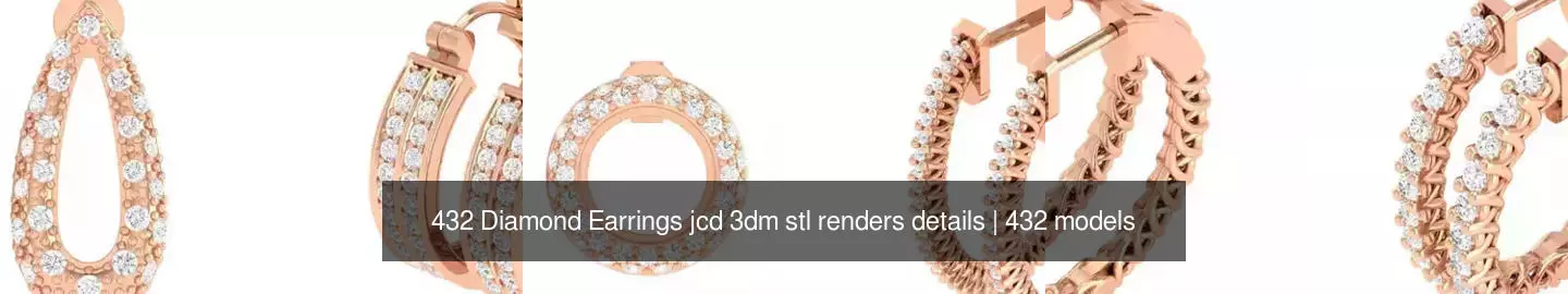 432 Diamond Earrings jcd 3dm stl renders details 3D Model Collection_39