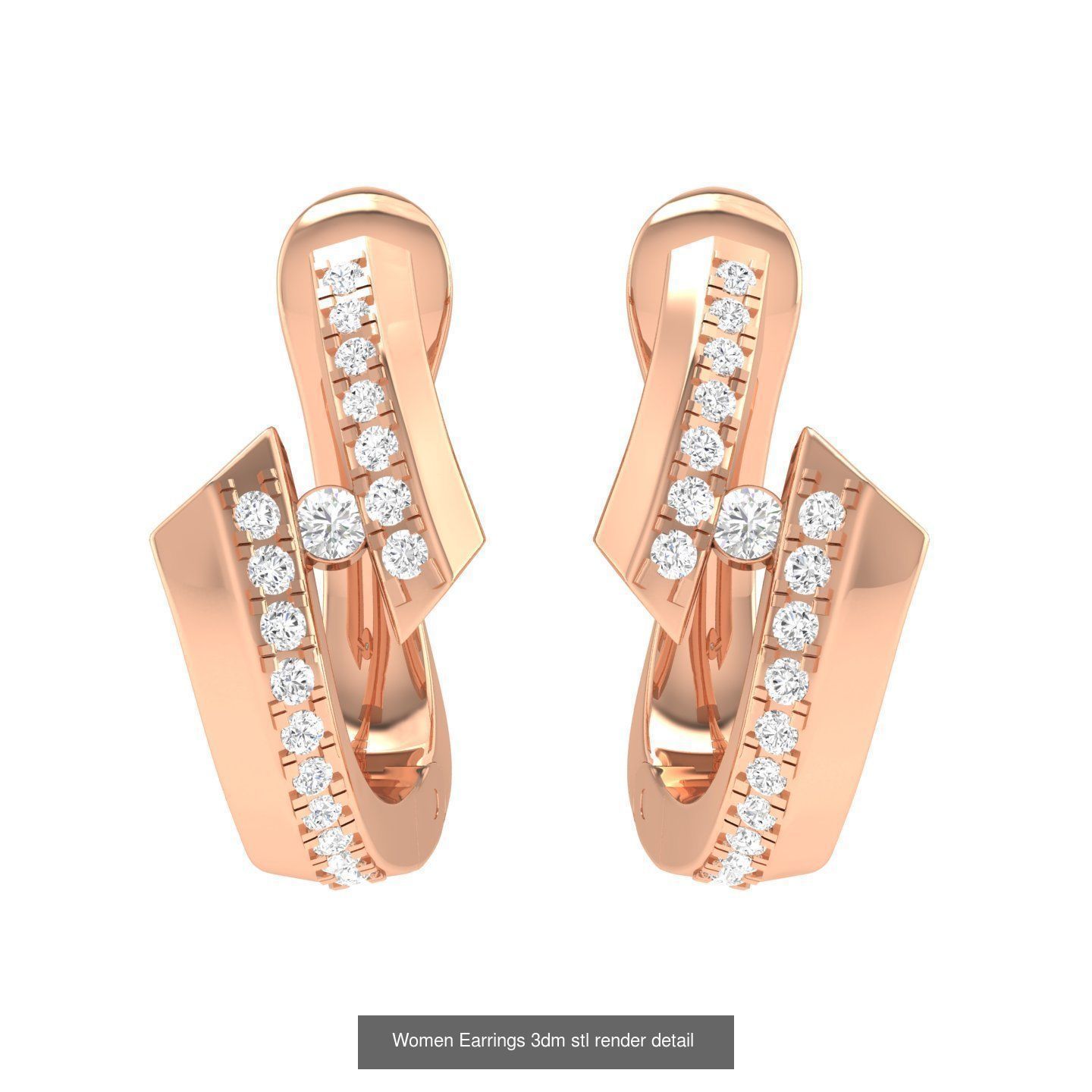 432 Diamond Earrings jcd 3dm stl renders details 3D Model Collection_174