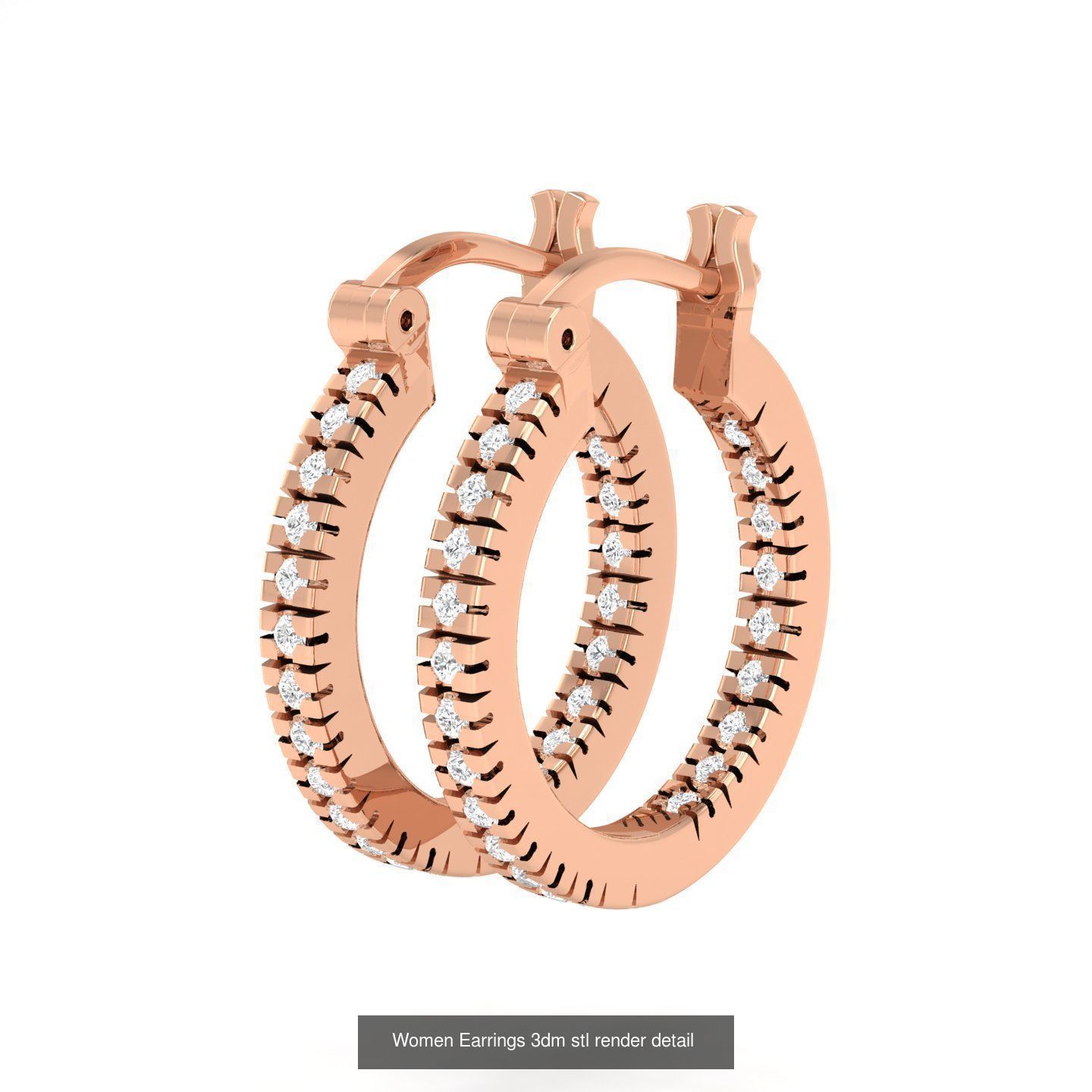 432 Diamond Earrings jcd 3dm stl renders details 3D Model Collection_214