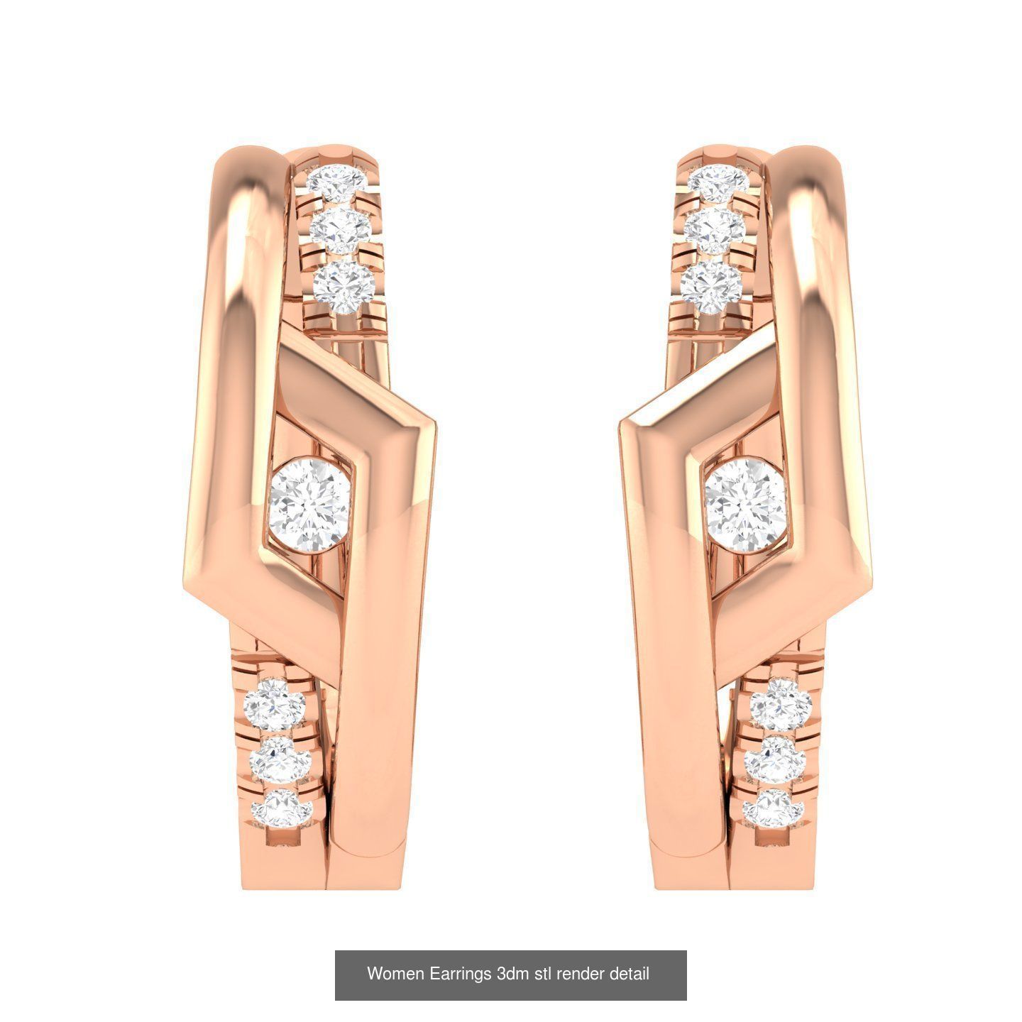 432 Diamond Earrings jcd 3dm stl renders details 3D Model Collection_172