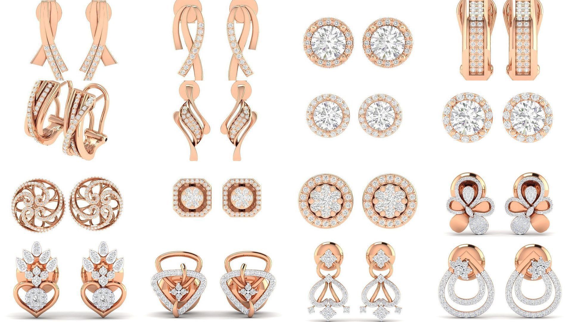 432 Diamond Earrings jcd 3dm stl renders details 3D Model Collection_160