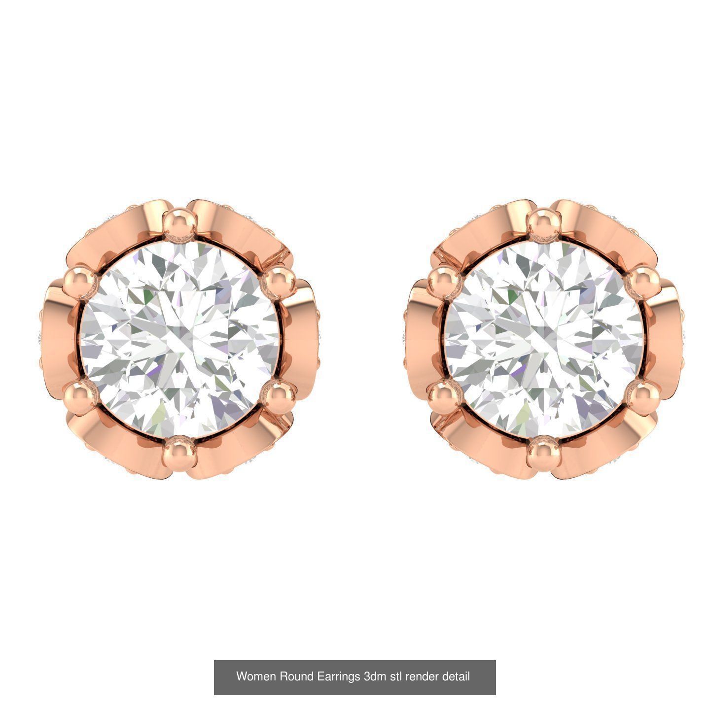 432 Diamond Earrings jcd 3dm stl renders details 3D Model Collection_155