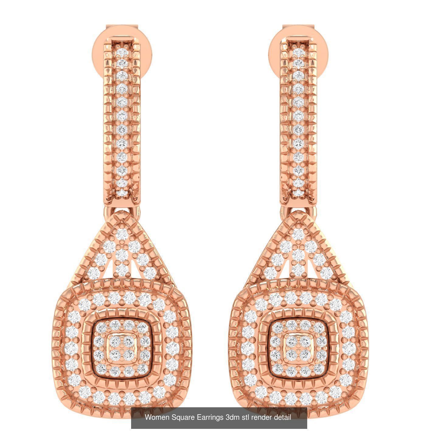 432 Diamond Earrings jcd 3dm stl renders details 3D Model Collection_143