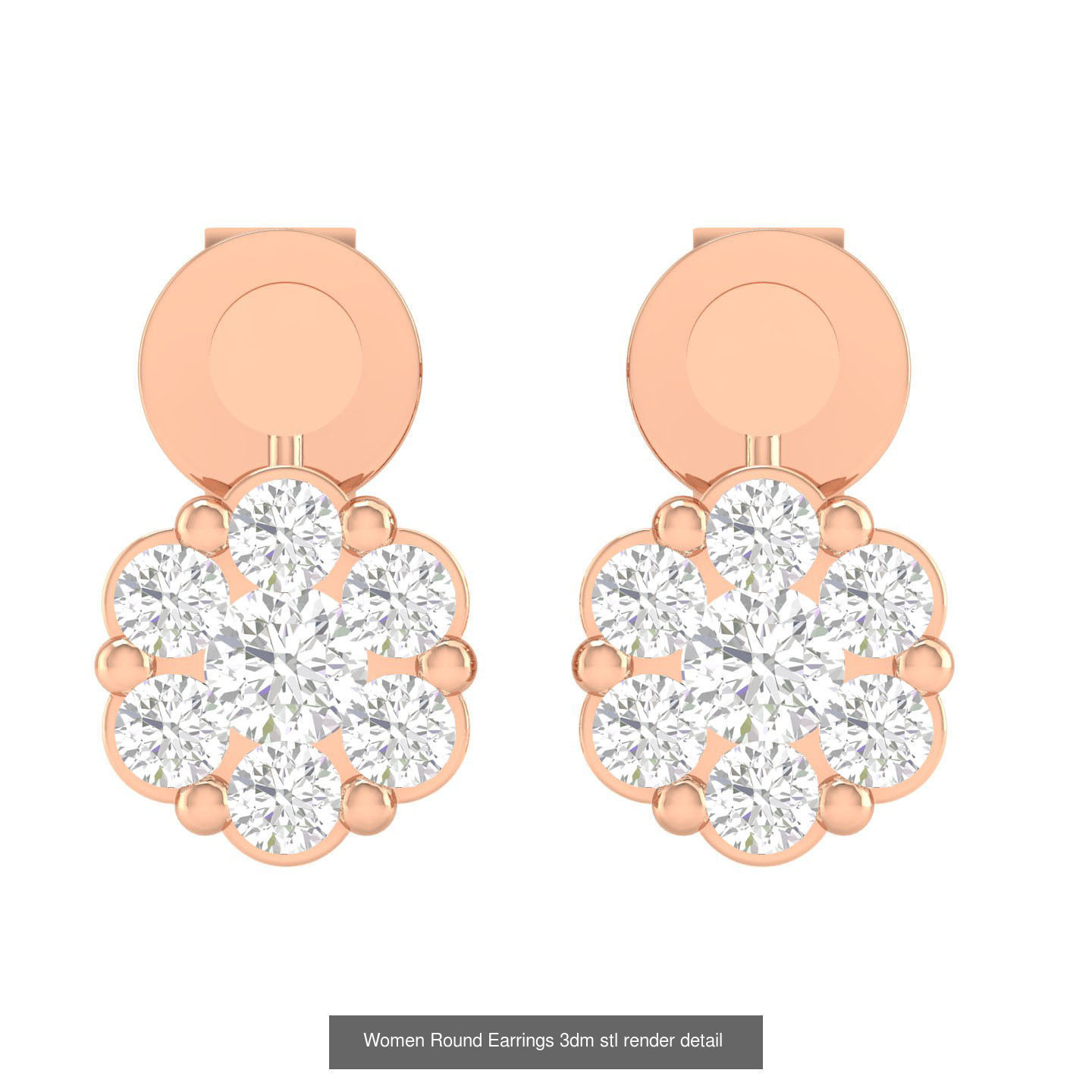 432 Diamond Earrings jcd 3dm stl renders details 3D Model Collection_158