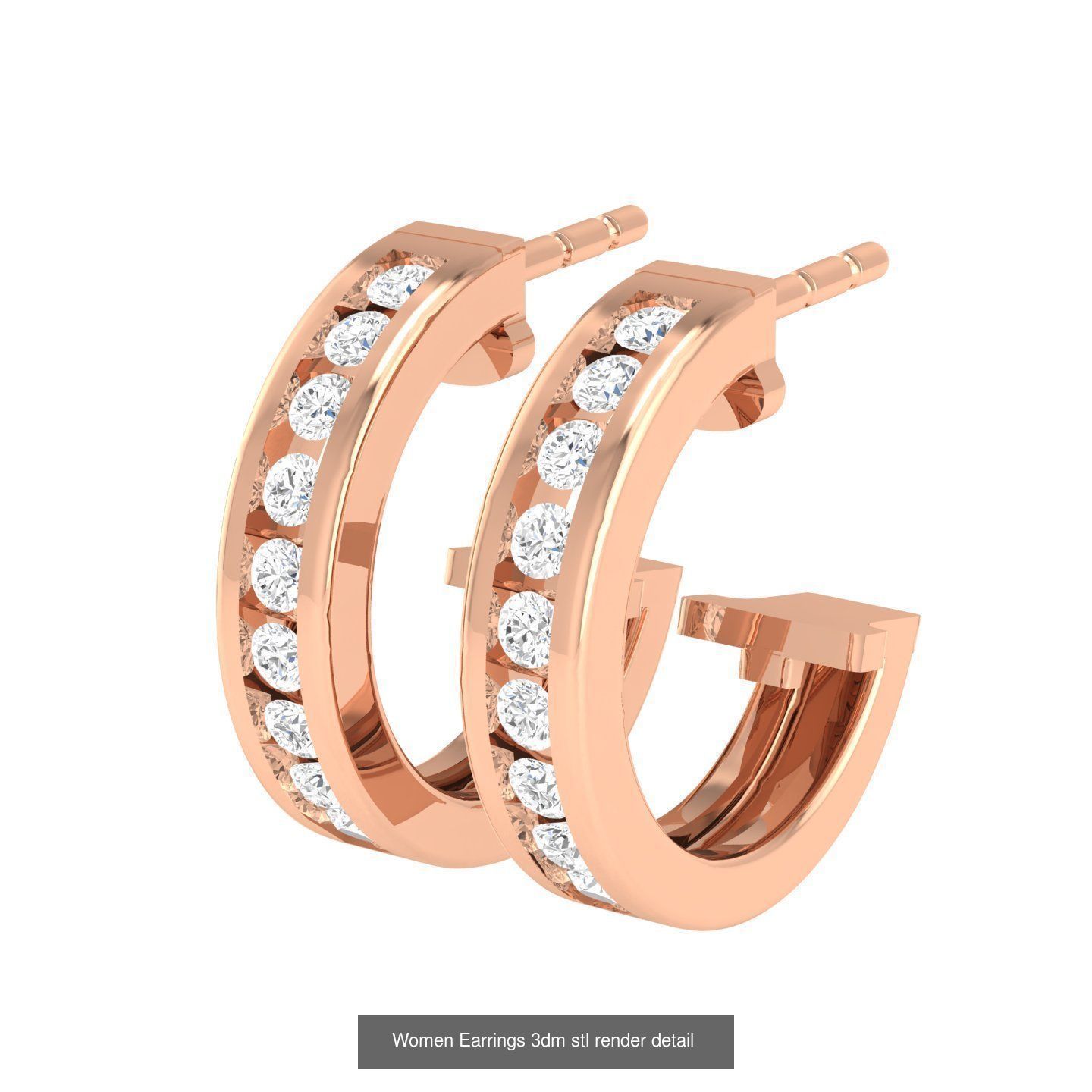 432 Diamond Earrings jcd 3dm stl renders details 3D Model Collection_236
