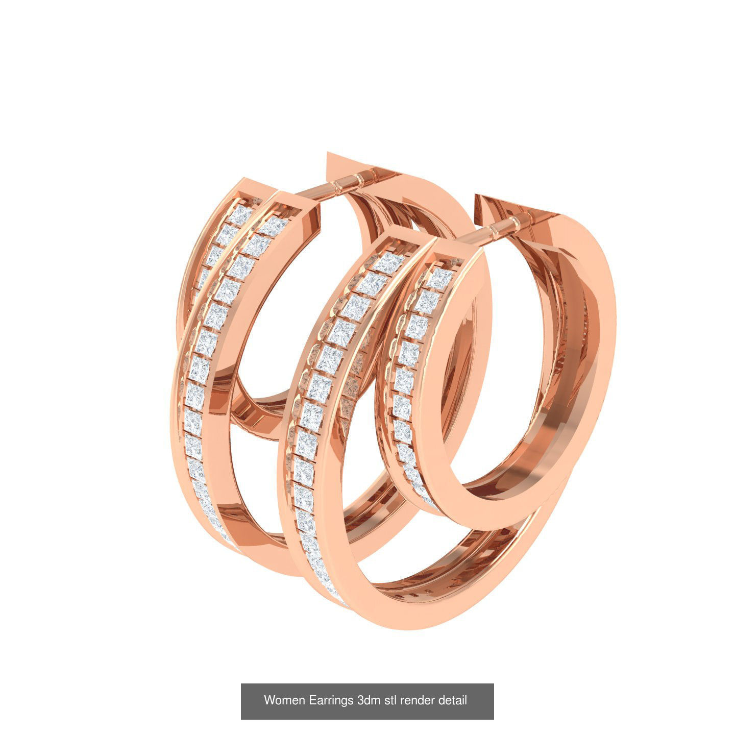 432 Diamond Earrings jcd 3dm stl renders details 3D Model Collection_213