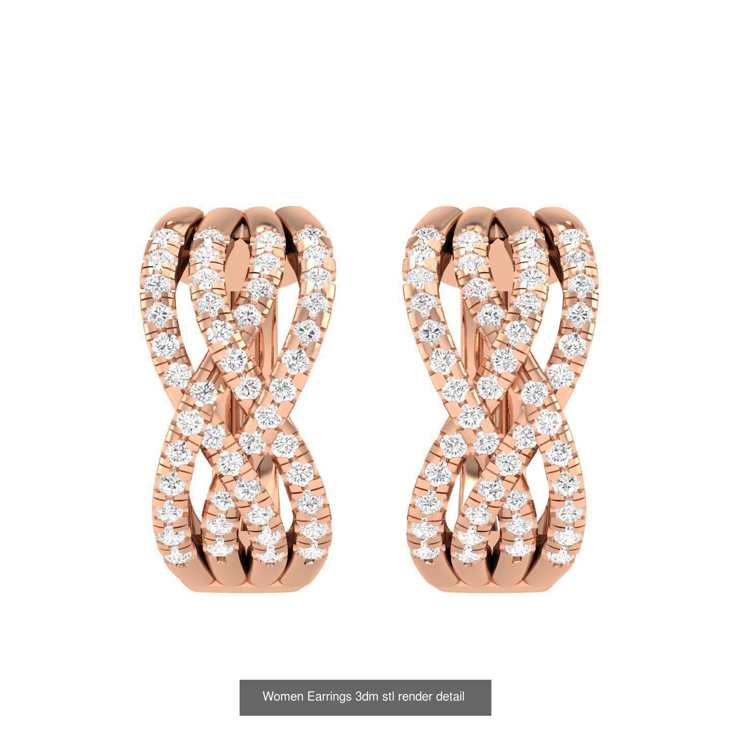 432 Diamond Earrings jcd 3dm stl renders details 3D Model Collection_177