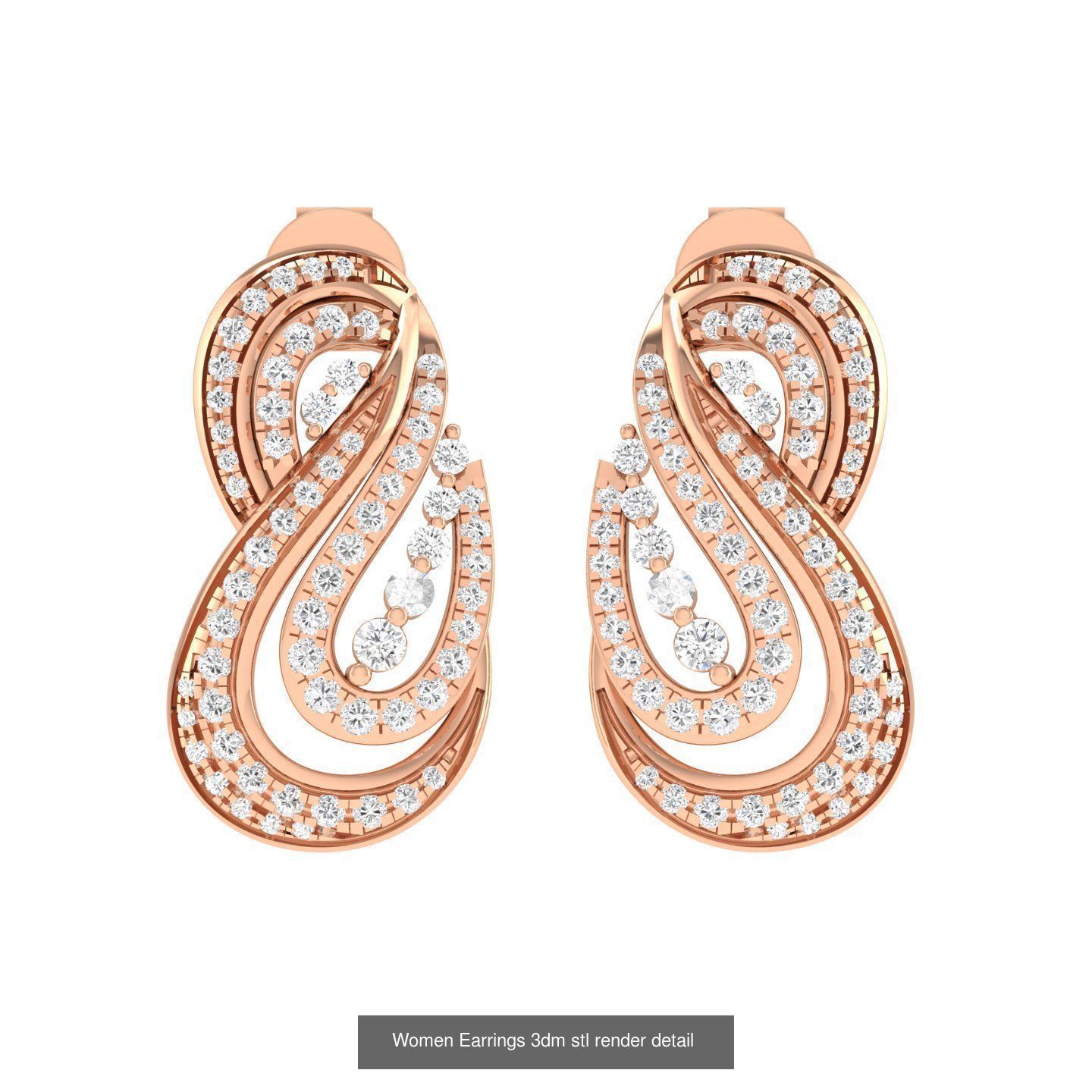 432 Diamond Earrings jcd 3dm stl renders details 3D Model Collection_230