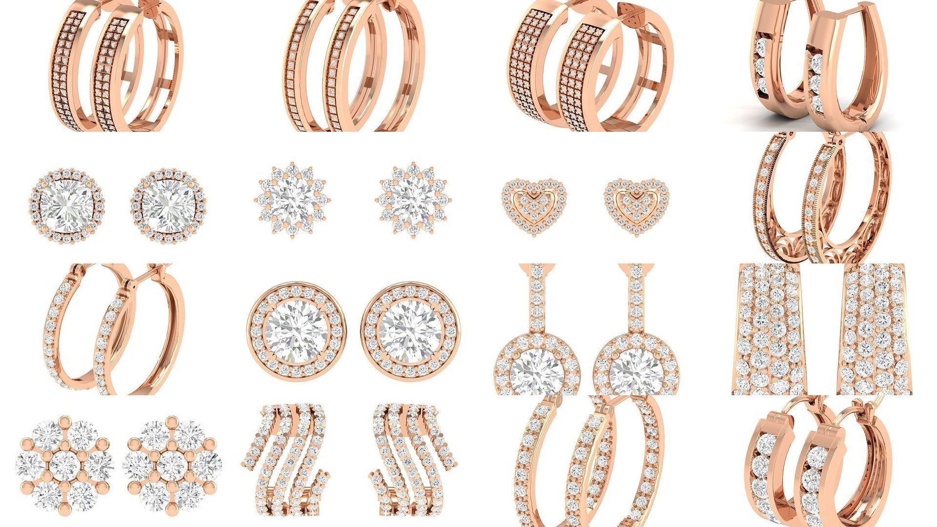 432 Diamond Earrings jcd 3dm stl renders details 3D Model Collection_117