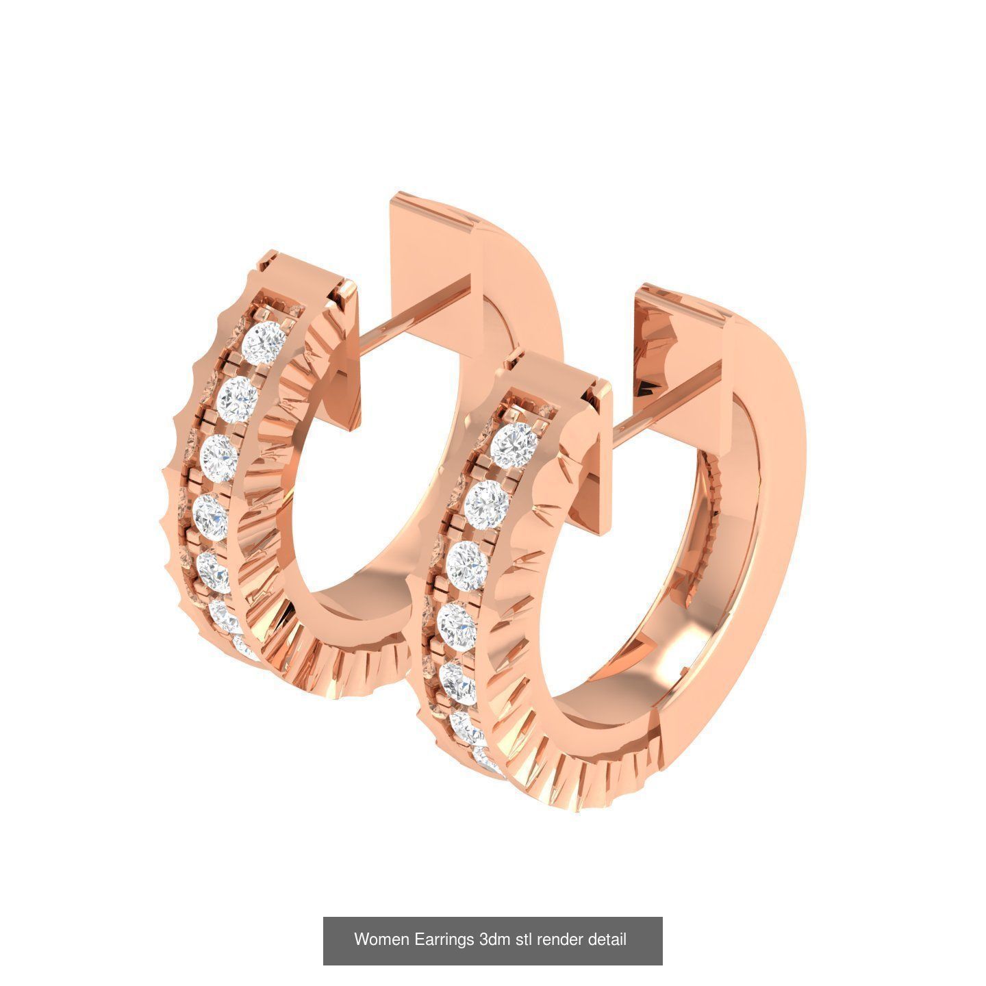 432 Diamond Earrings jcd 3dm stl renders details 3D Model Collection_233