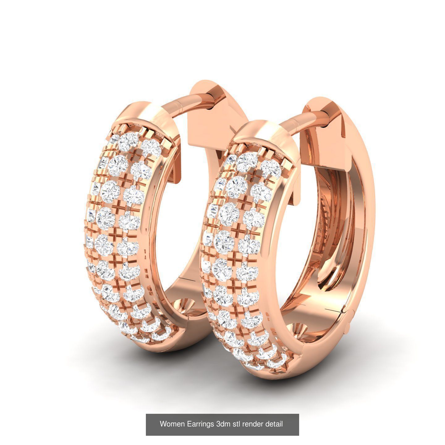 432 Diamond Earrings jcd 3dm stl renders details 3D Model Collection_228