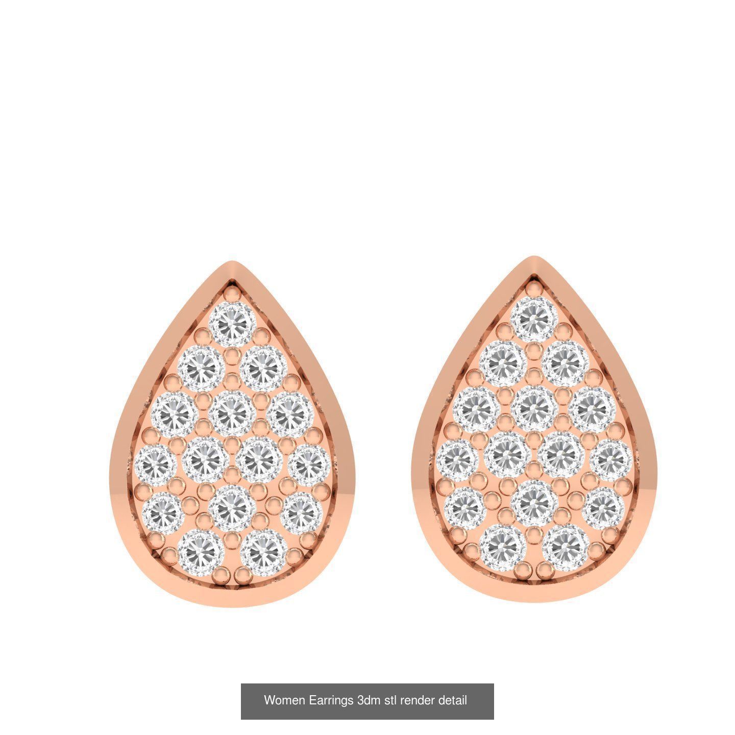 432 Diamond Earrings jcd 3dm stl renders details 3D Model Collection_146