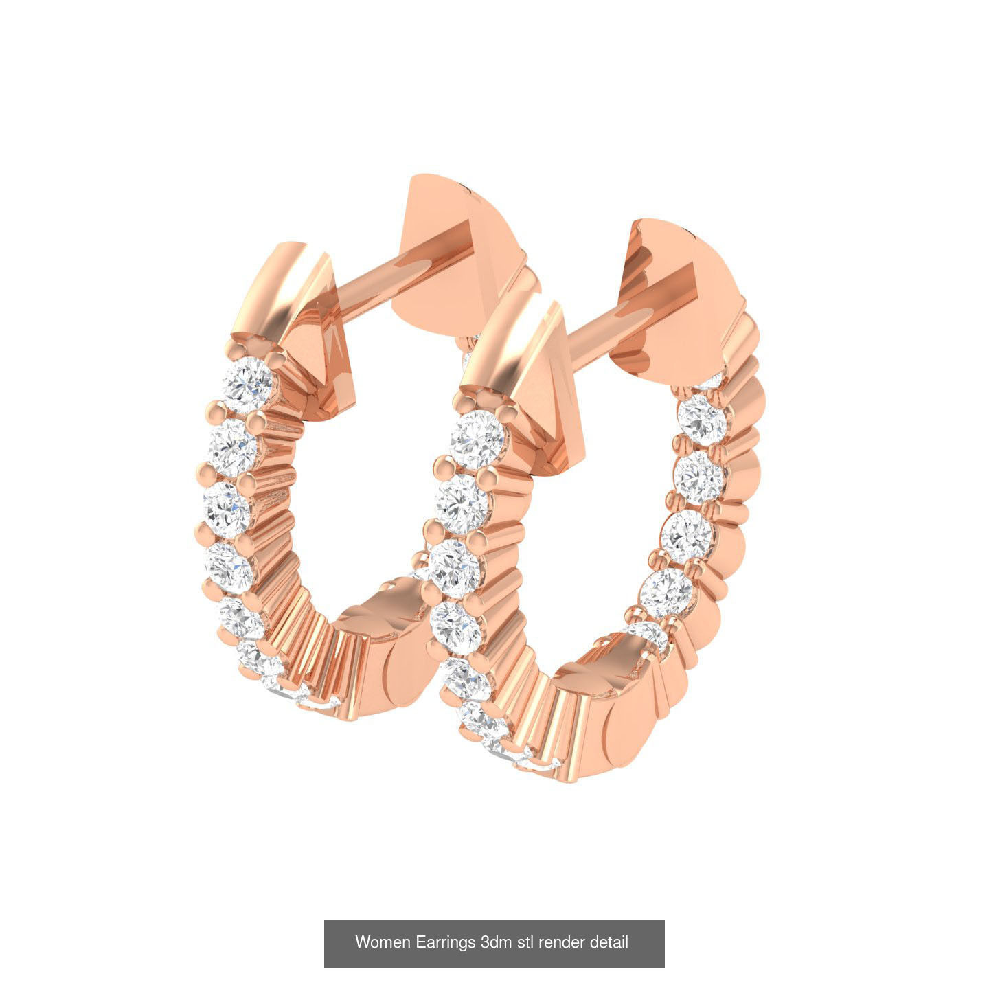 432 Diamond Earrings jcd 3dm stl renders details 3D Model Collection_201