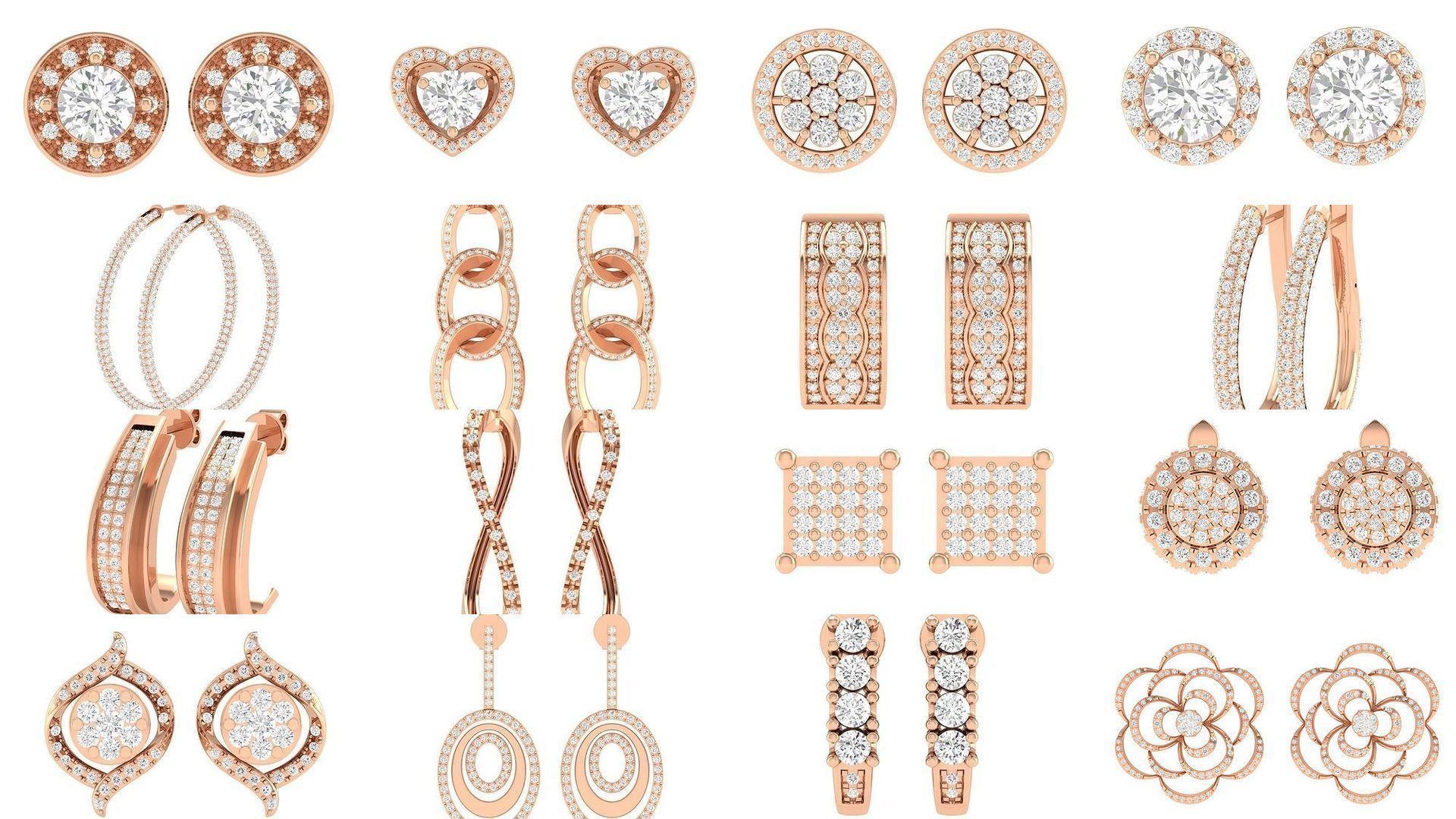 432 Diamond Earrings jcd 3dm stl renders details 3D Model Collection_157