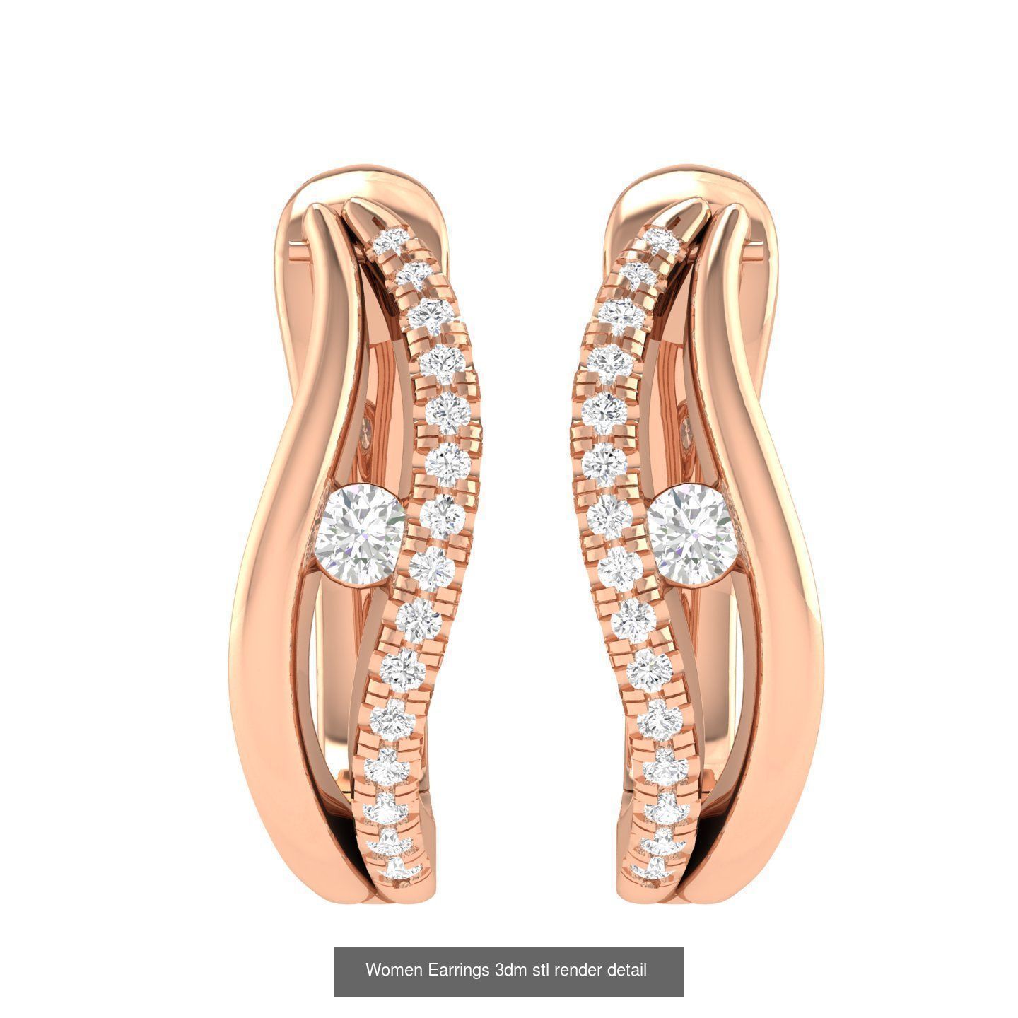 432 Diamond Earrings jcd 3dm stl renders details 3D Model Collection_176
