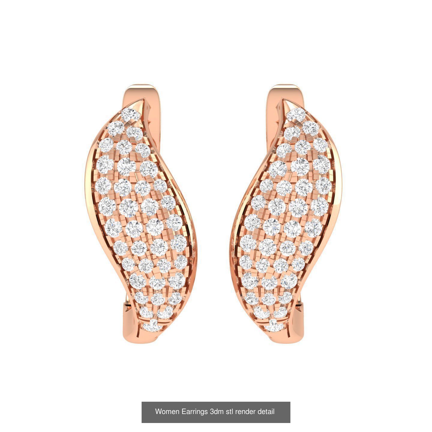 432 Diamond Earrings jcd 3dm stl renders details 3D Model Collection_232