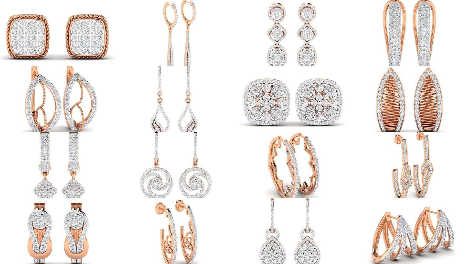 432 Diamond Earrings jcd 3dm stl renders details 3D Model Collection_151