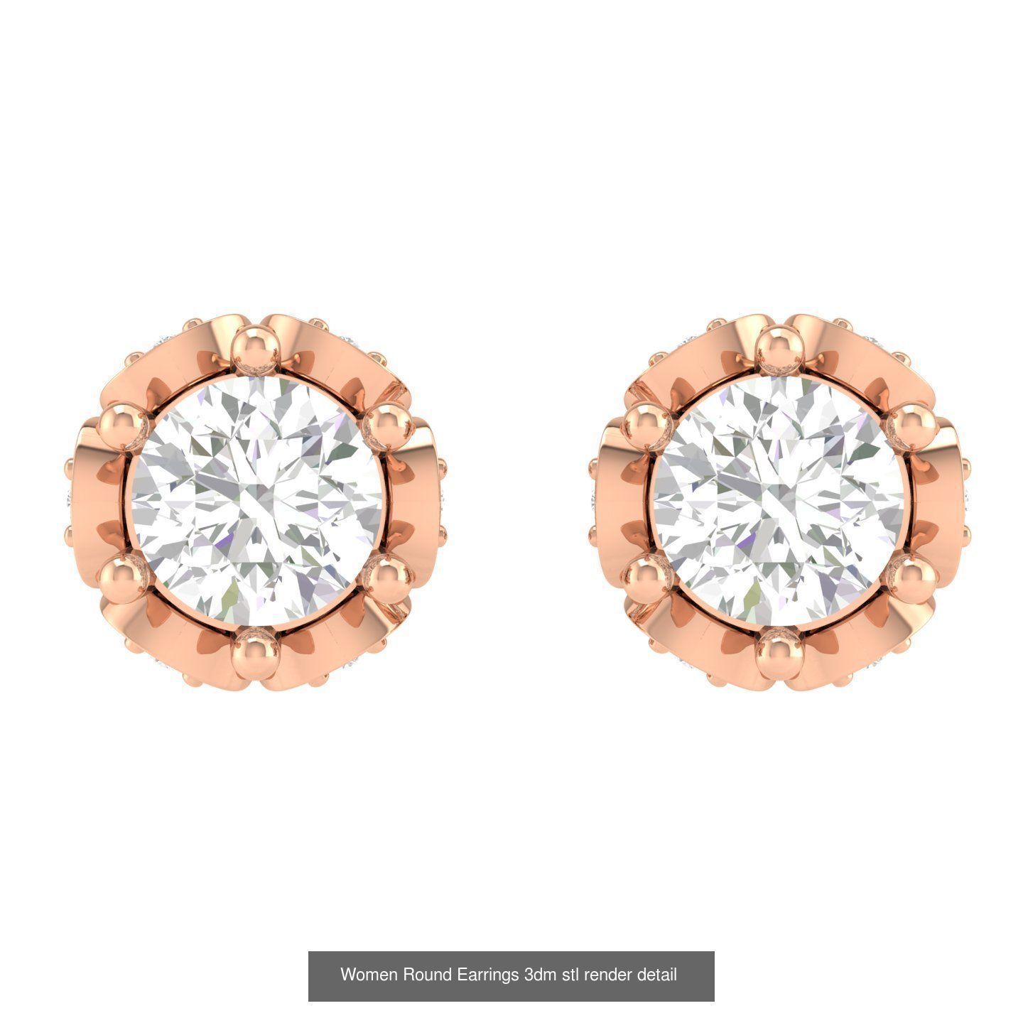 432 Diamond Earrings jcd 3dm stl renders details 3D Model Collection_152
