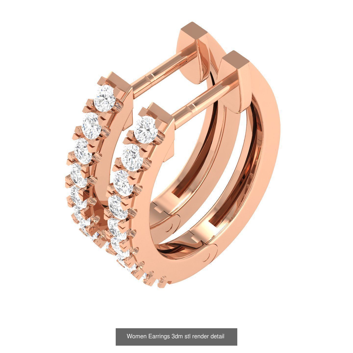 432 Diamond Earrings jcd 3dm stl renders details 3D Model Collection_222