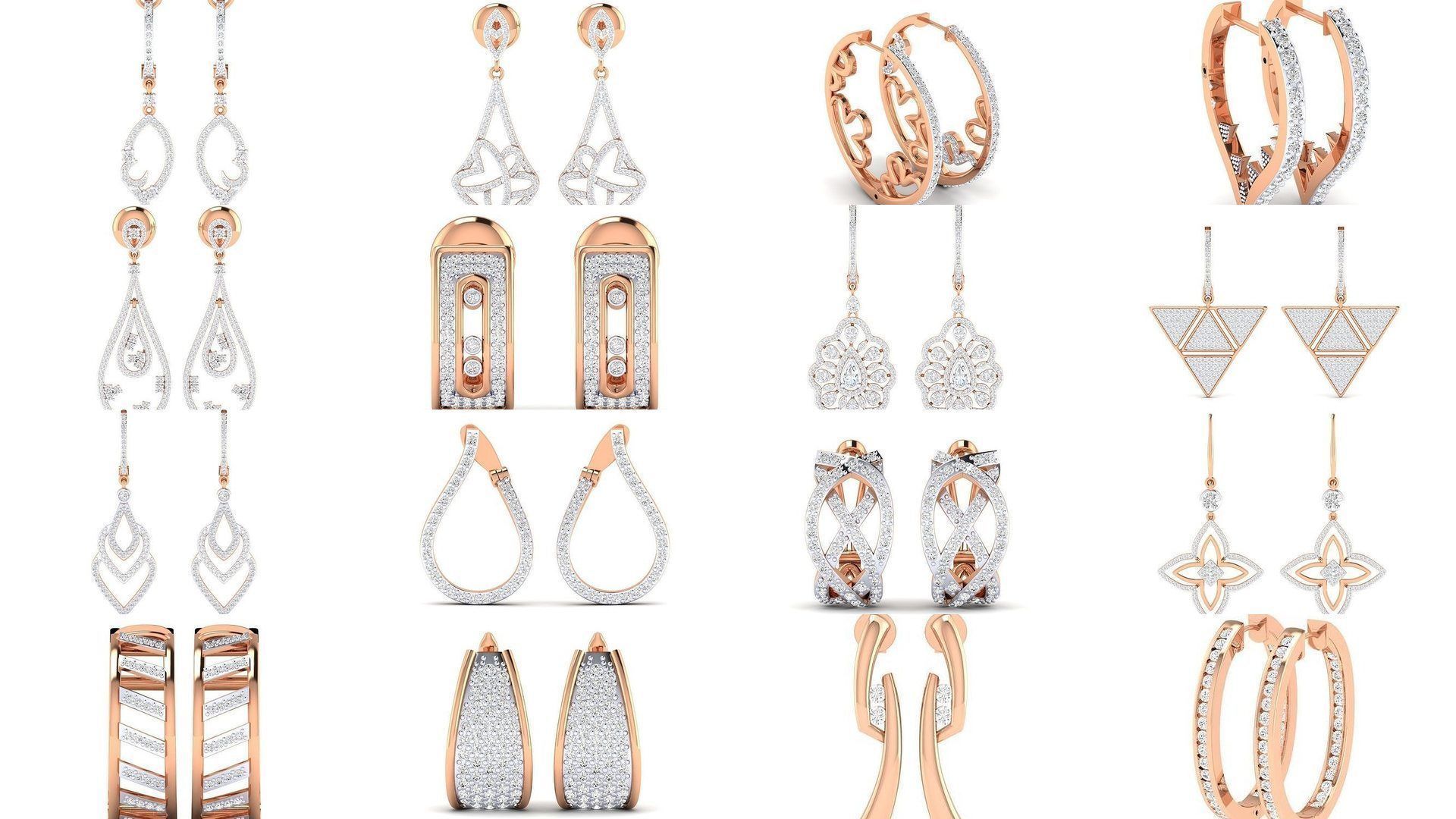 432 Diamond Earrings jcd 3dm stl renders details 3D Model Collection_154