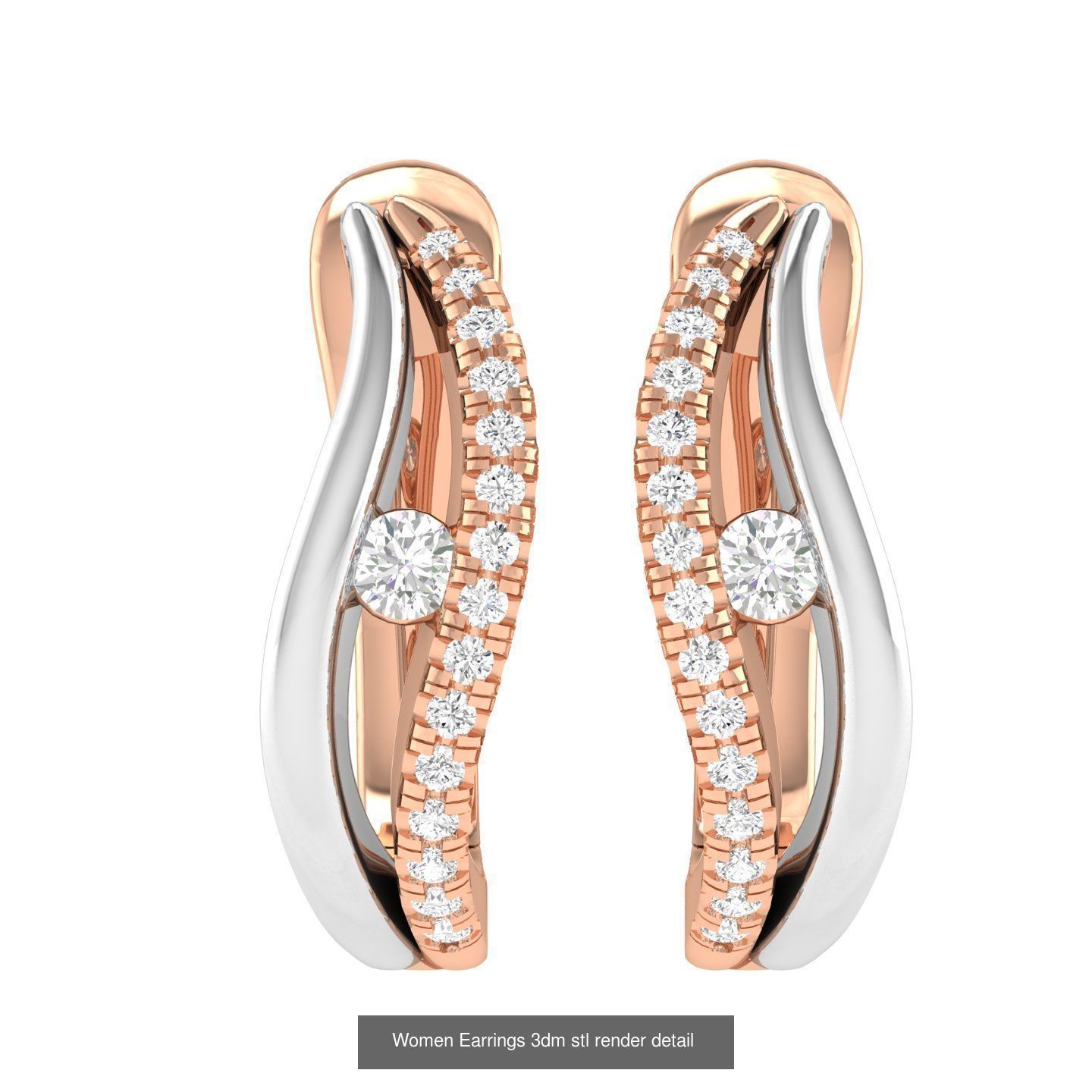 432 Diamond Earrings jcd 3dm stl renders details 3D Model Collection_173