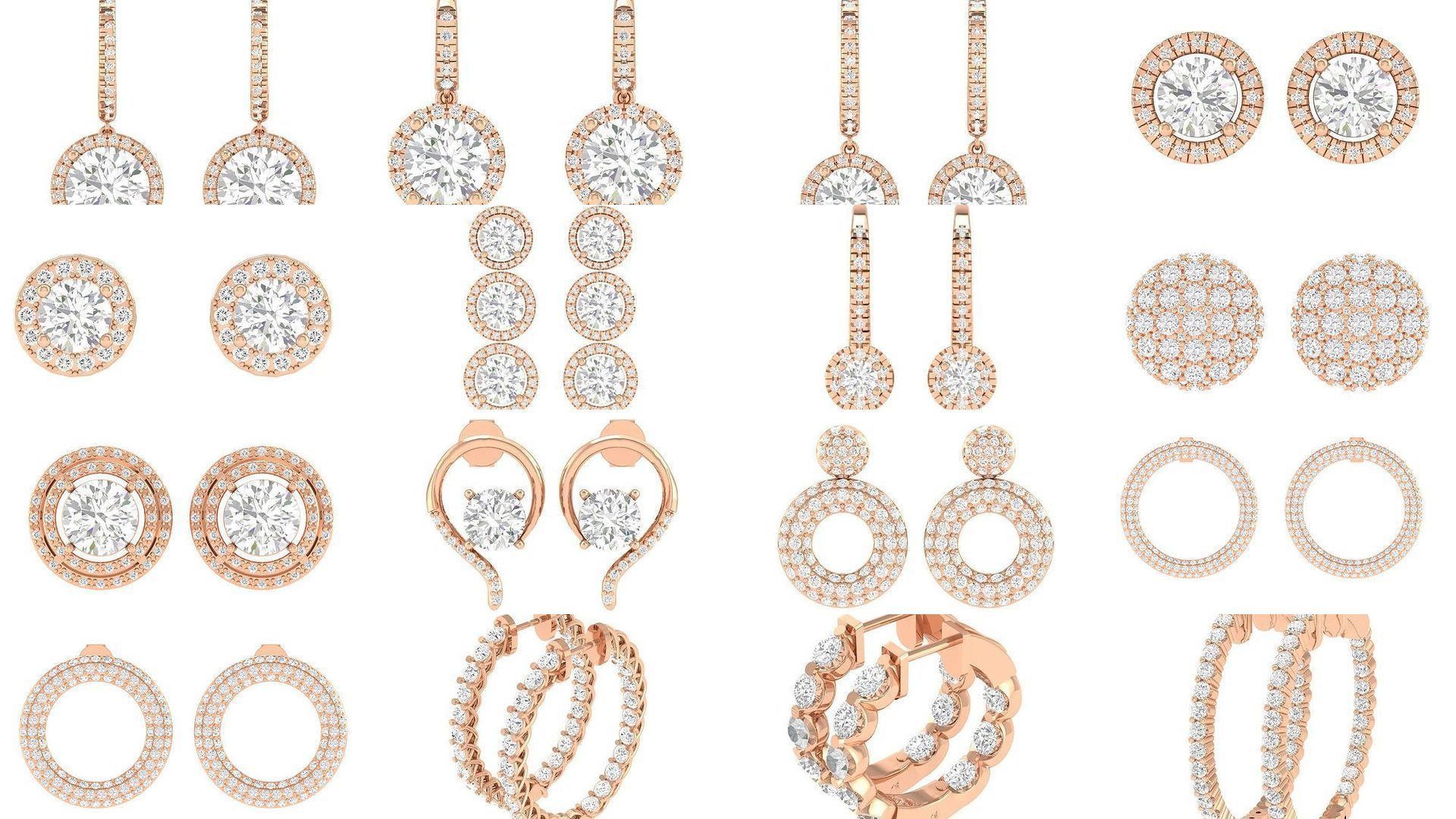 432 Diamond Earrings jcd 3dm stl renders details 3D Model Collection_145