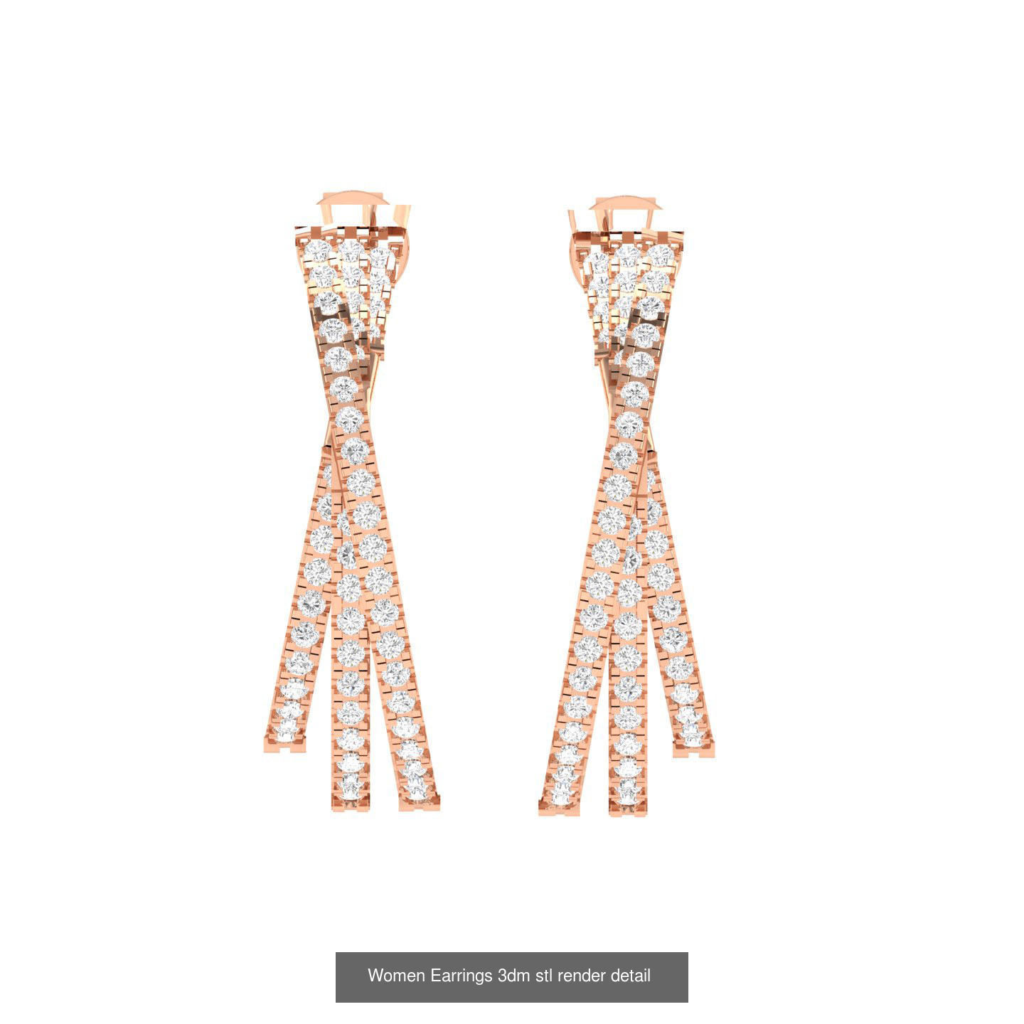 432 Diamond Earrings jcd 3dm stl renders details 3D Model Collection_193