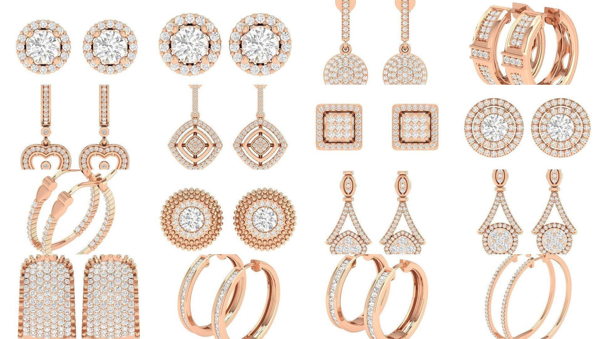 432 Diamond Earrings jcd 3dm stl renders details 3D Model Collection_105