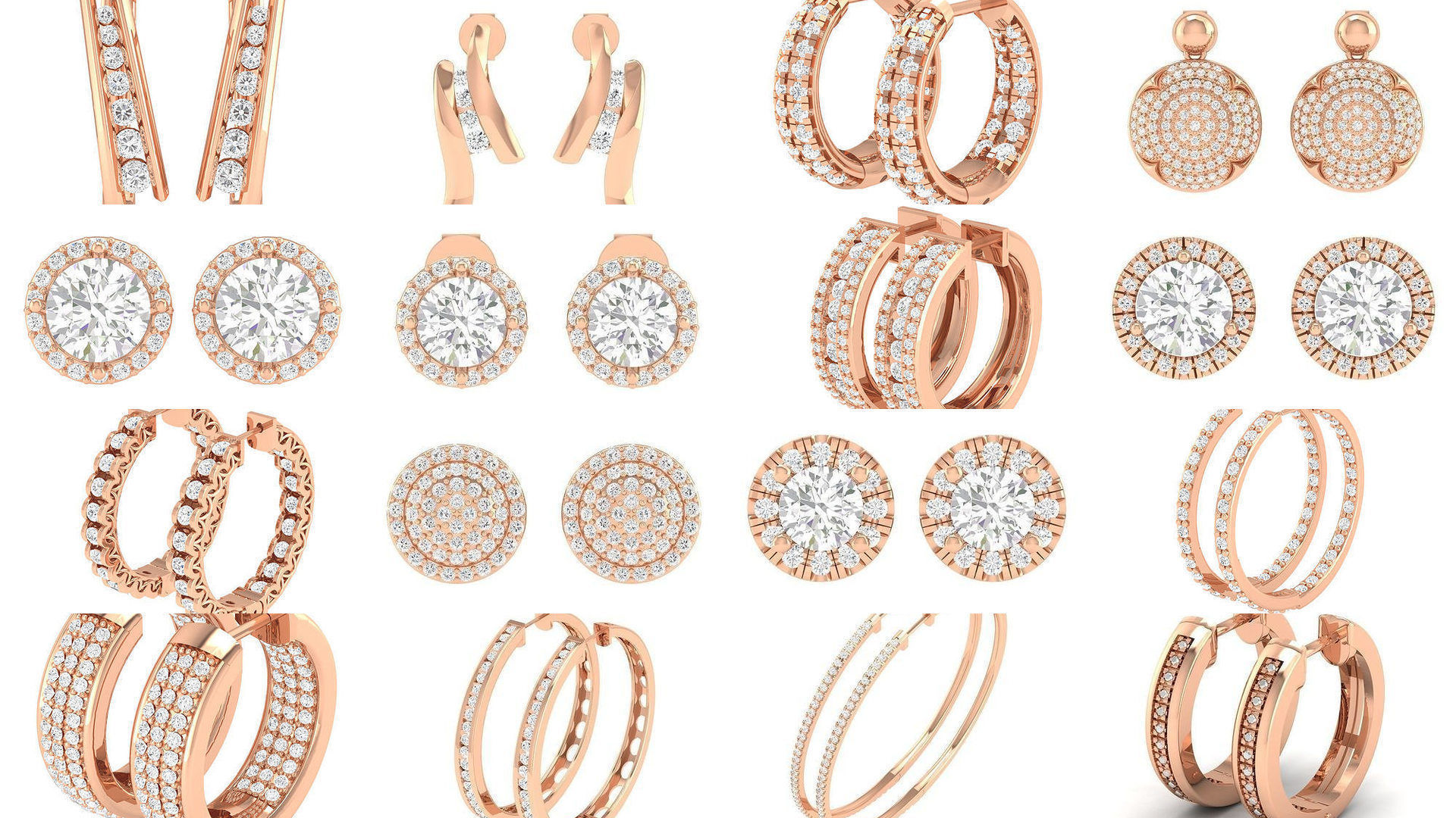 432 Diamond Earrings jcd 3dm stl renders details 3D Model Collection_111