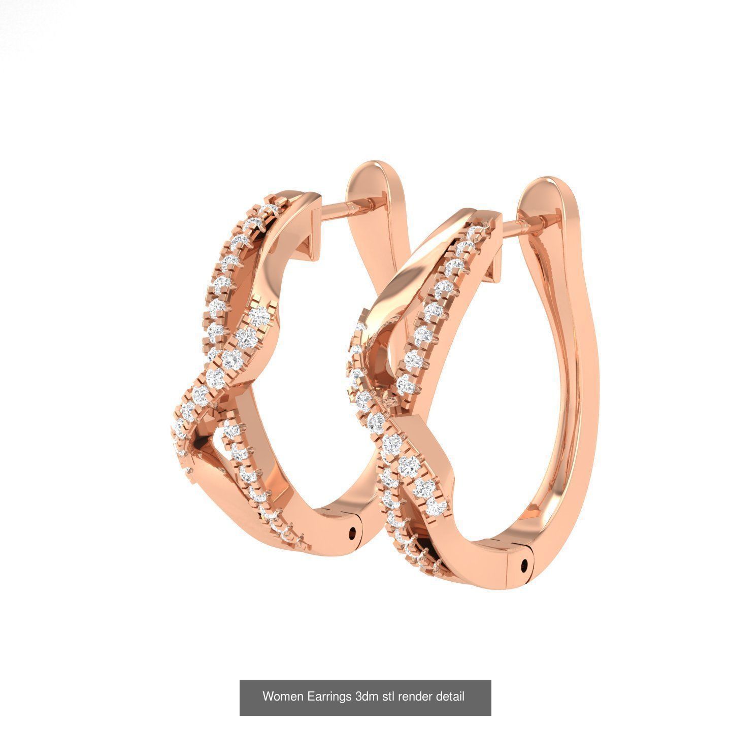 432 Diamond Earrings jcd 3dm stl renders details 3D Model Collection_227