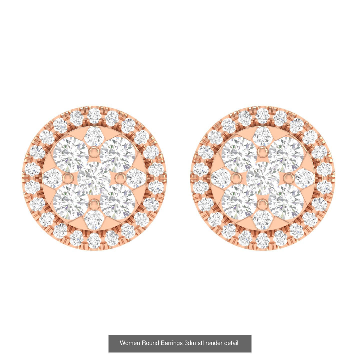 432 Diamond Earrings jcd 3dm stl renders details 3D Model Collection_204