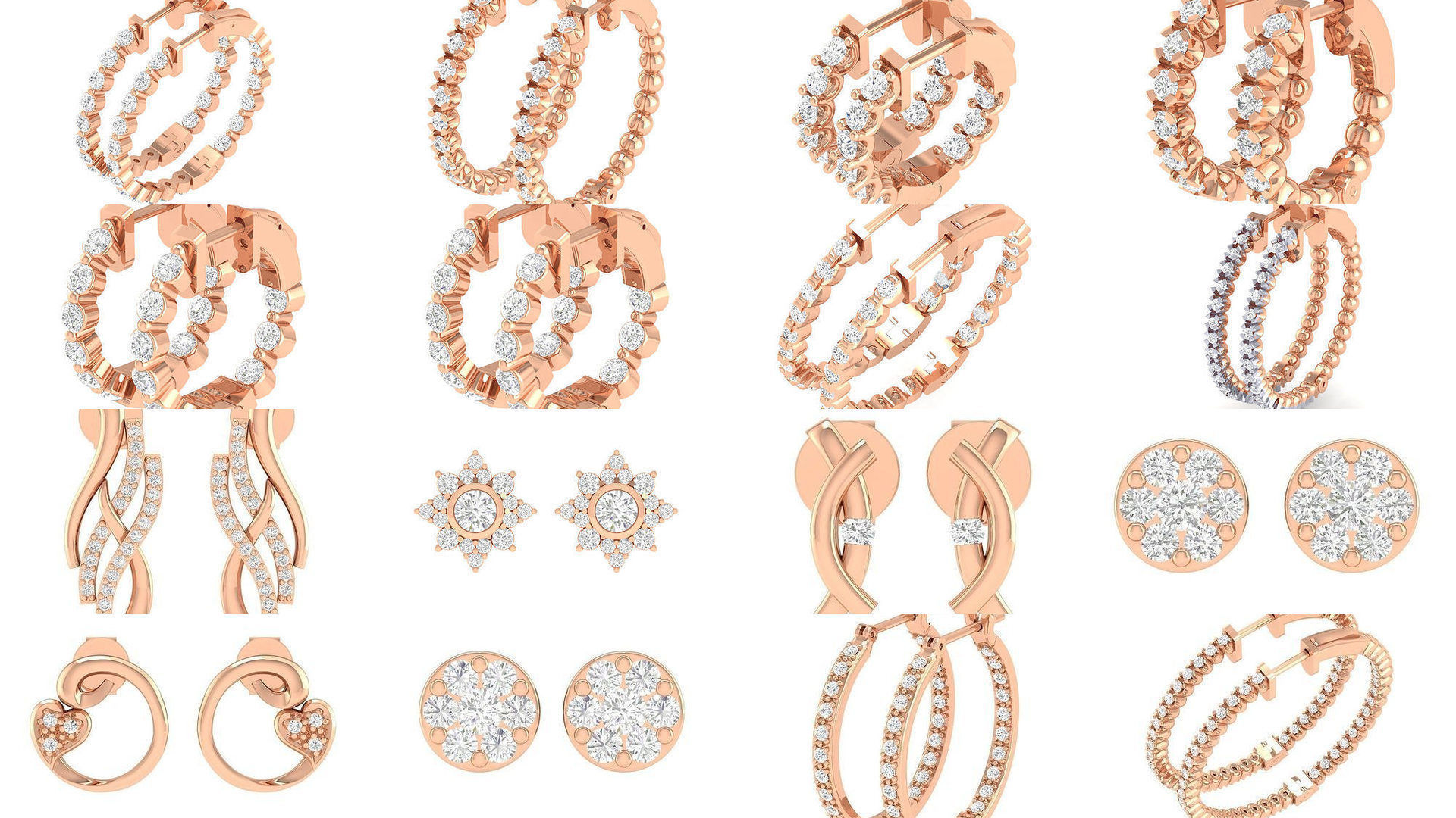 432 Diamond Earrings jcd 3dm stl renders details 3D Model Collection_125