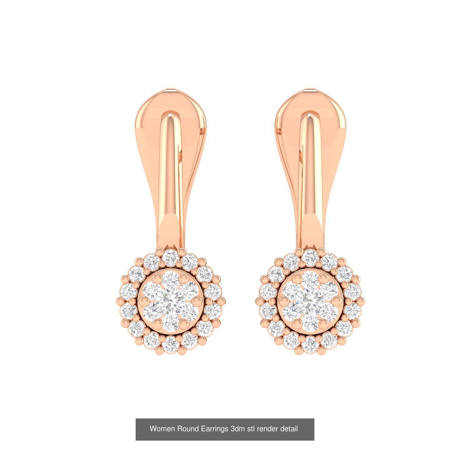 432 Diamond Earrings jcd 3dm stl renders details 3D Model Collection_186