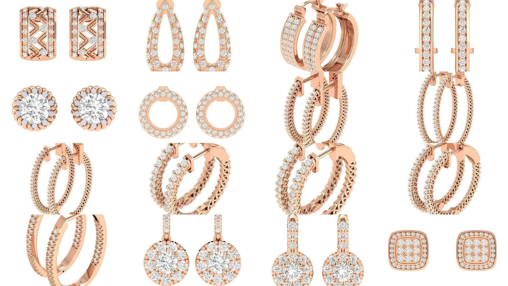 432 Diamond Earrings jcd 3dm stl renders details 3D Model Collection_133