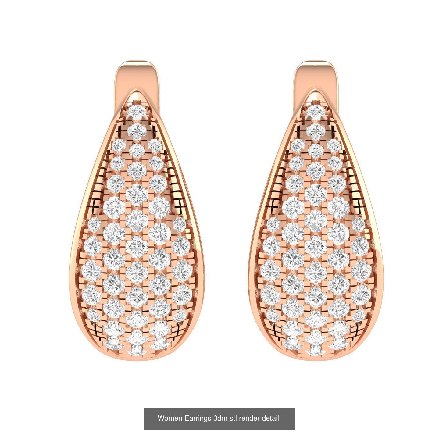432 Diamond Earrings jcd 3dm stl renders details 3D Model Collection_231