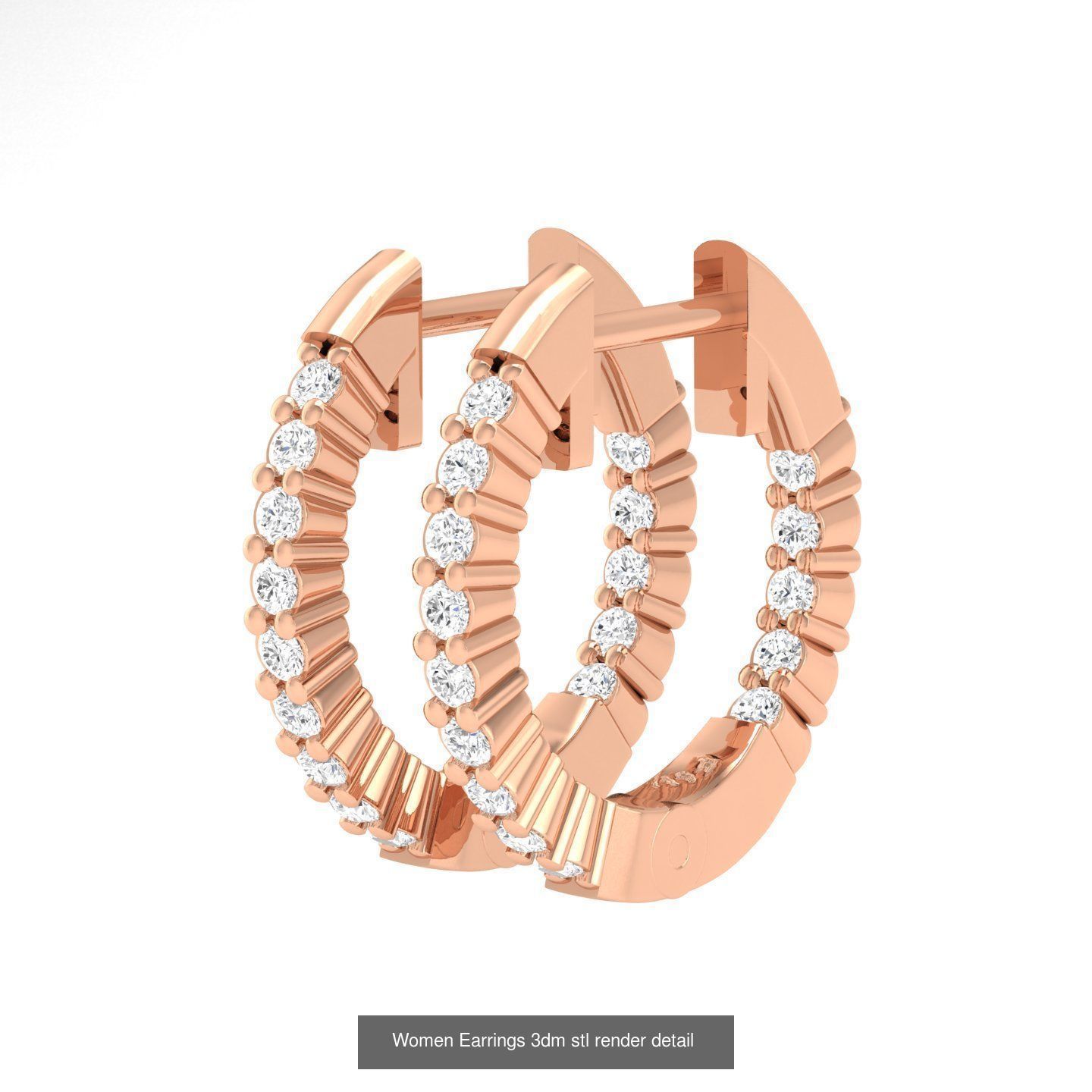 432 Diamond Earrings jcd 3dm stl renders details 3D Model Collection_238