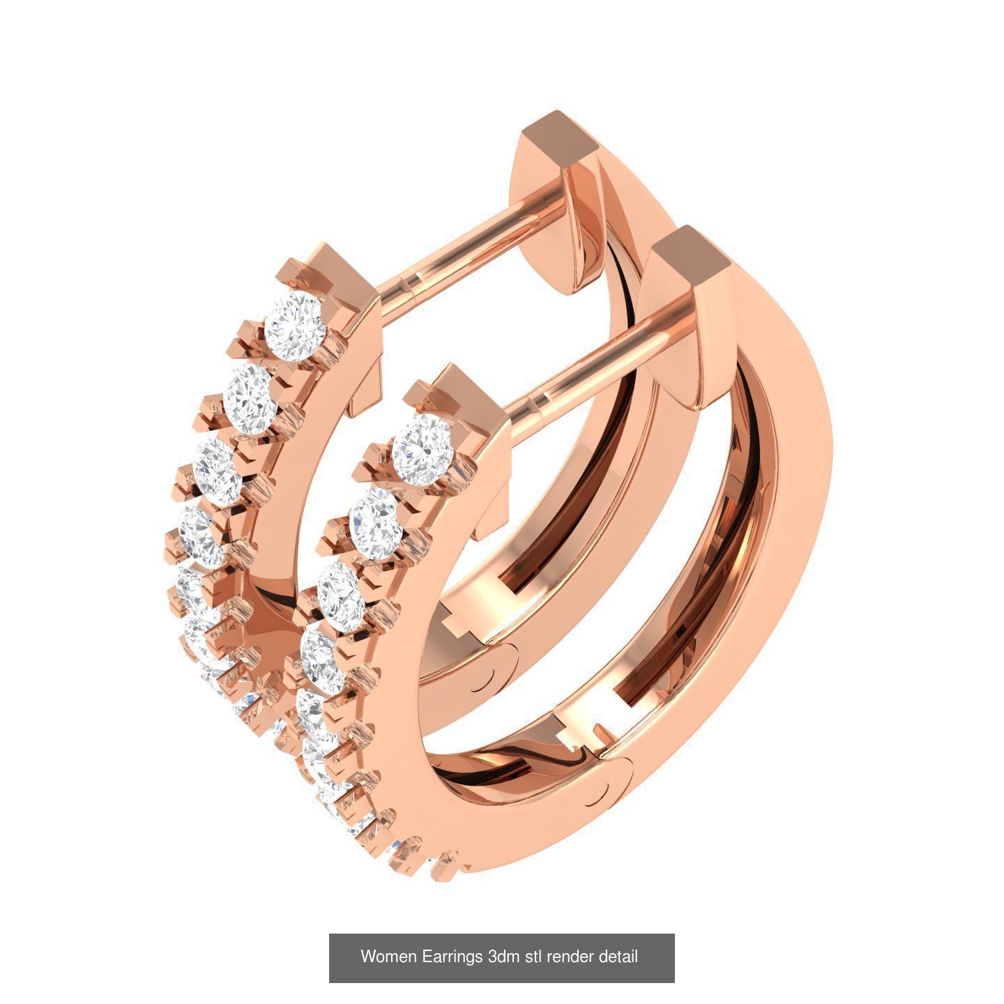 432 Diamond Earrings jcd 3dm stl renders details 3D Model Collection_219